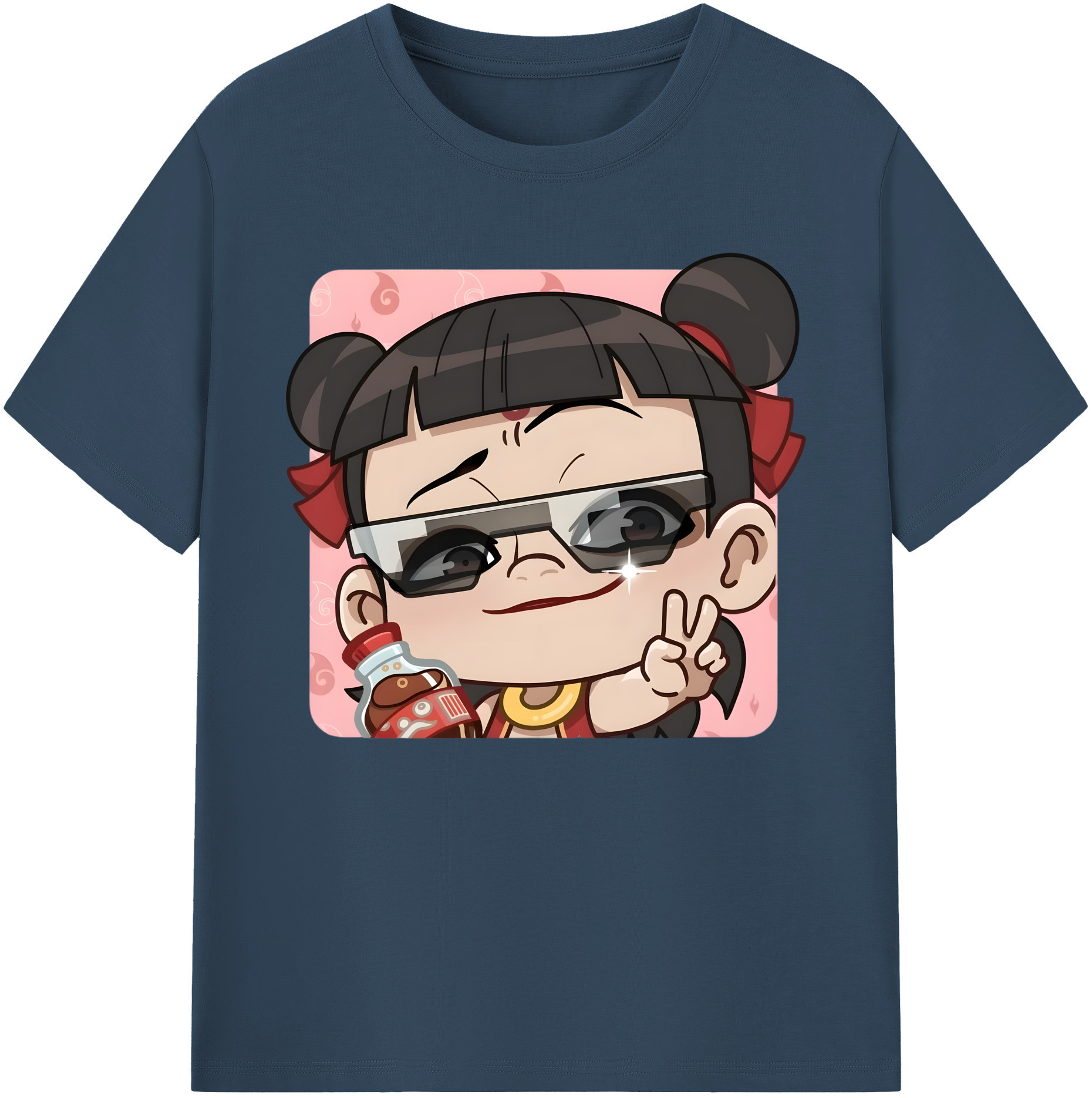 （画像用） Ne Zha 2 ナタ 魔童の大暴れ 綿100％ メンズ半袖Tシャツ｜肌触りやわらか＆通気性