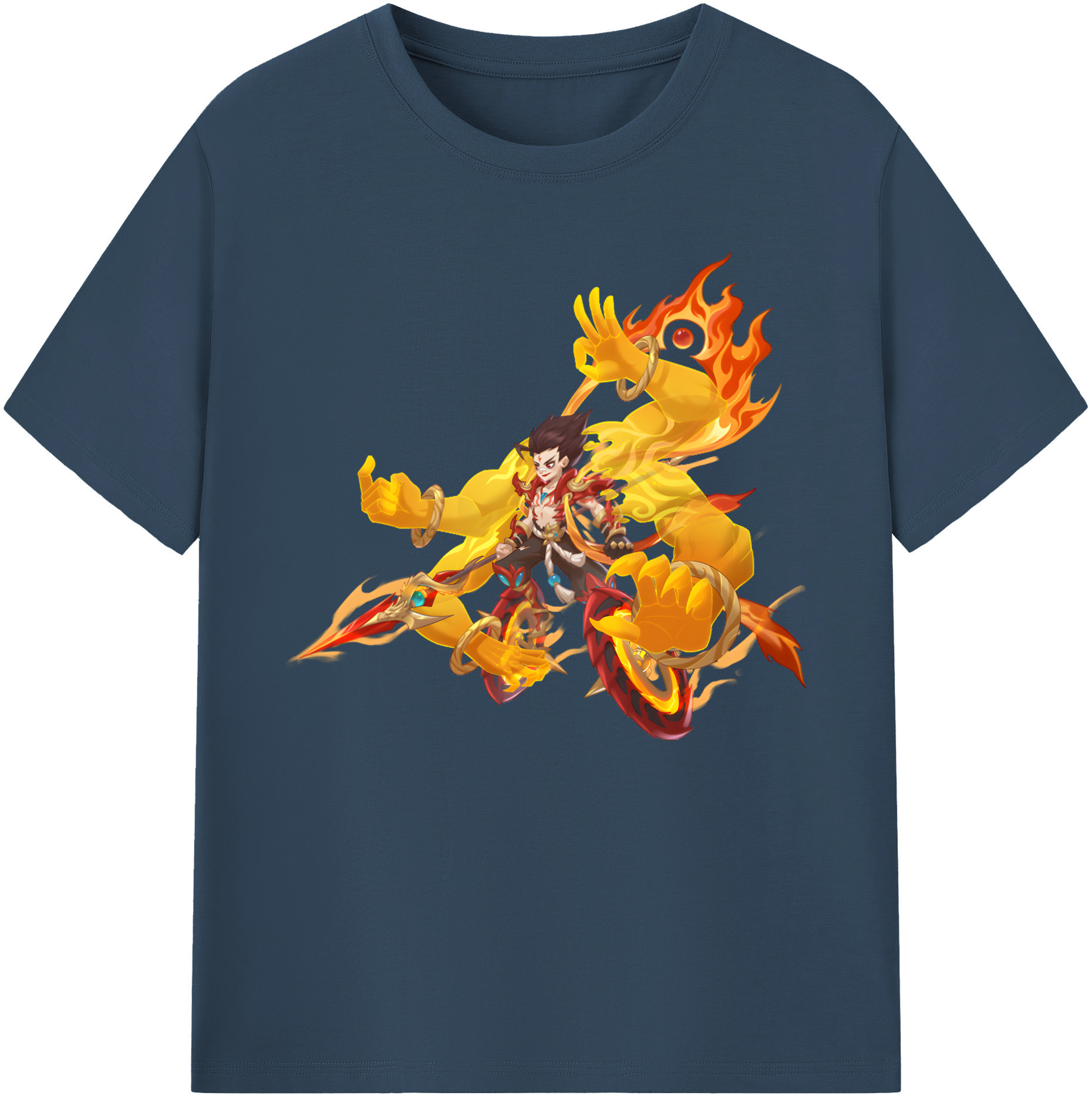 （画像用） Ne Zha 2 ナタ 魔童の大暴れ 綿100％ メンズ半袖Tシャツ｜肌触りやわらか＆通気性