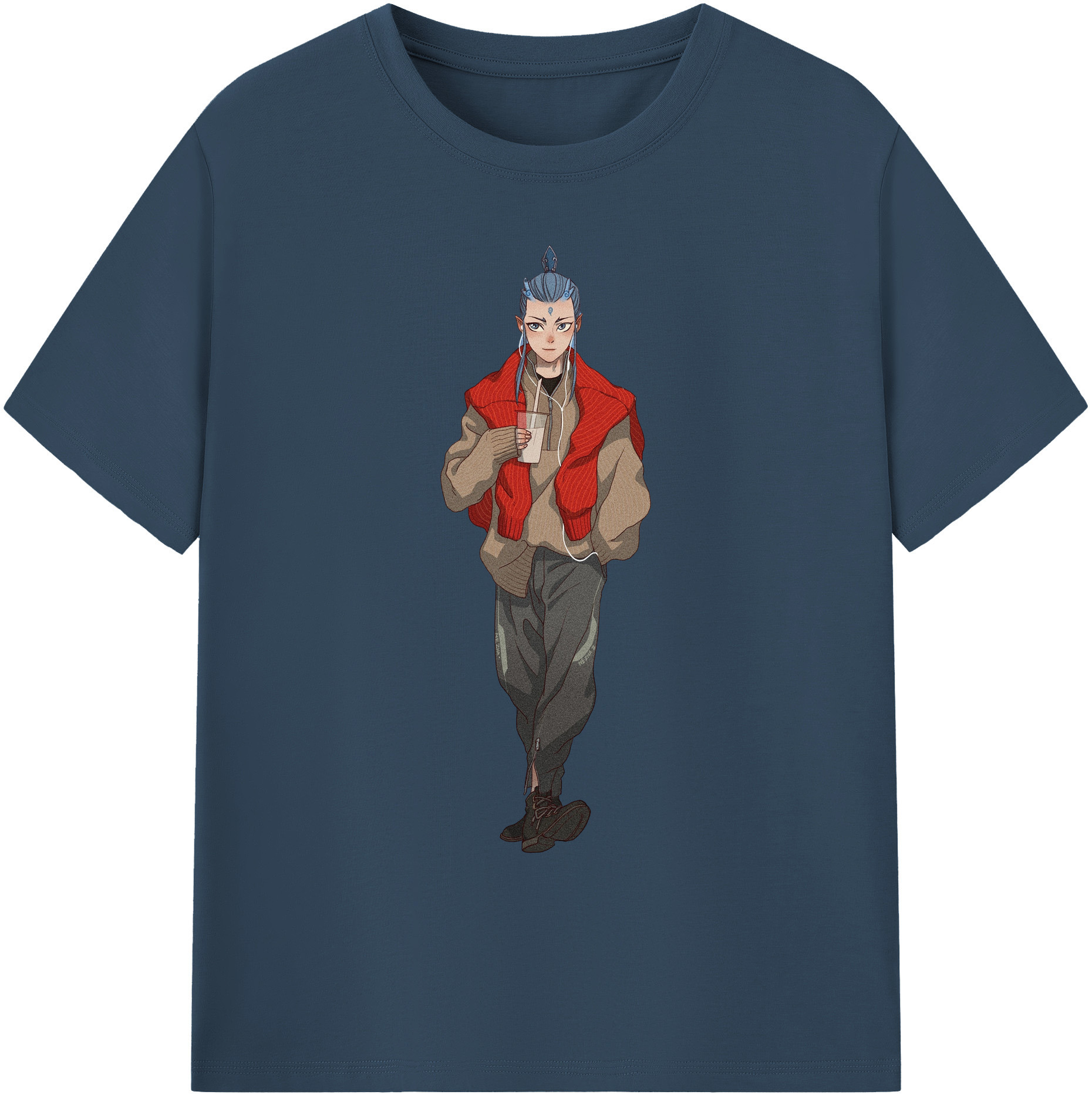 （画像用） Ne Zha 2 ナタ 魔童の大暴れ 綿100％ メンズ半袖Tシャツ｜肌触りやわらか＆通気性