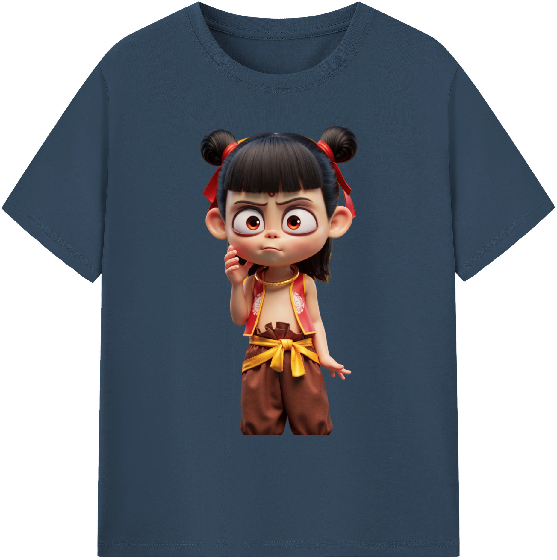 （画像用） Ne Zha 2 ナタ 魔童の大暴れ 綿100％ メンズ半袖Tシャツ｜肌触りやわらか＆通気性