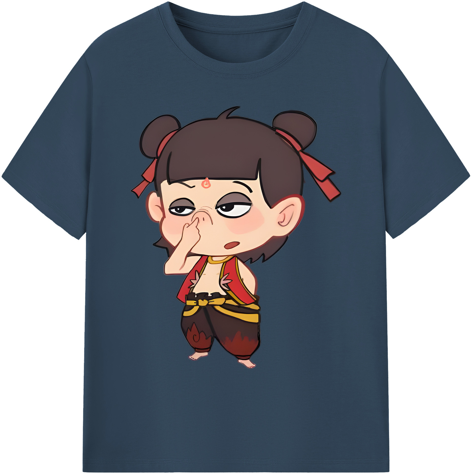 （画像用） Ne Zha 2 ナタ 魔童の大暴れ 綿100％ メンズ半袖Tシャツ｜肌触りやわらか＆通気性