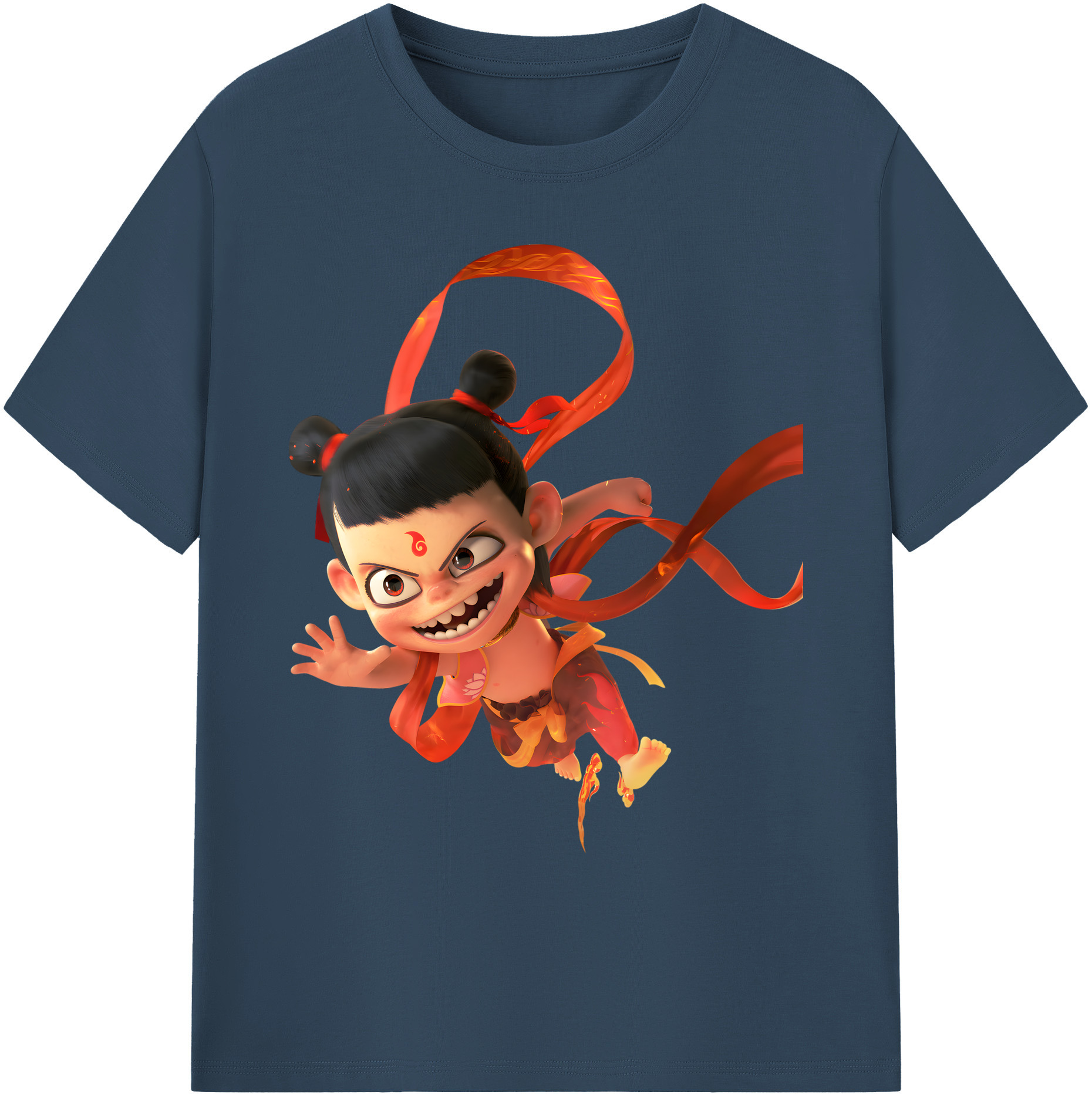（画像用） Ne Zha 2 ナタ 魔童の大暴れ 綿100％ メンズ半袖Tシャツ｜肌触りやわらか＆通気性