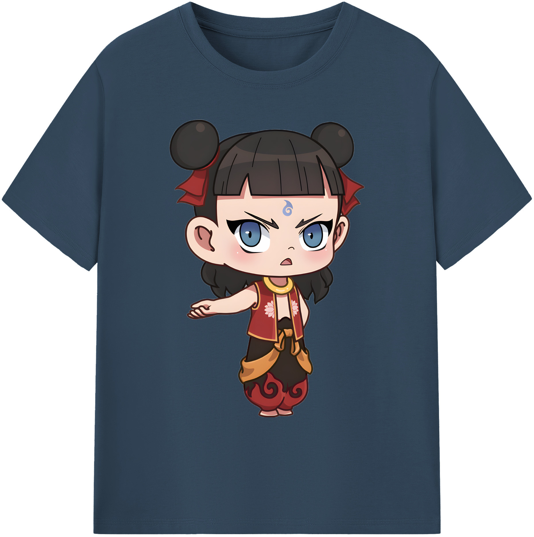（画像用） Ne Zha 2 ナタ 魔童の大暴れ 綿100％ メンズ半袖Tシャツ｜肌触りやわらか＆通気性