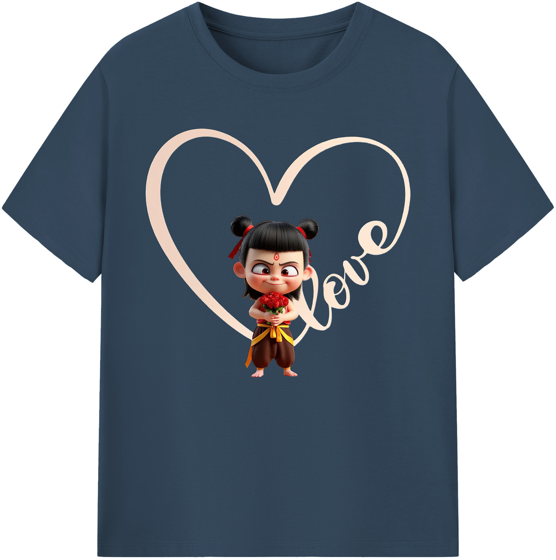 （画像用） Ne Zha 2 ナタ 魔童の大暴れ 綿100％ メンズ半袖Tシャツ｜肌触りやわらか＆通気性