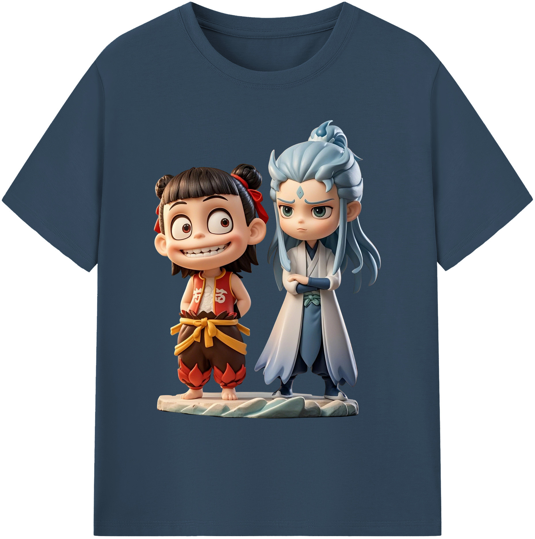 （画像用） Ne Zha 2 ナタ 魔童の大暴れ 綿100％ メンズ半袖Tシャツ｜肌触りやわらか＆通気性