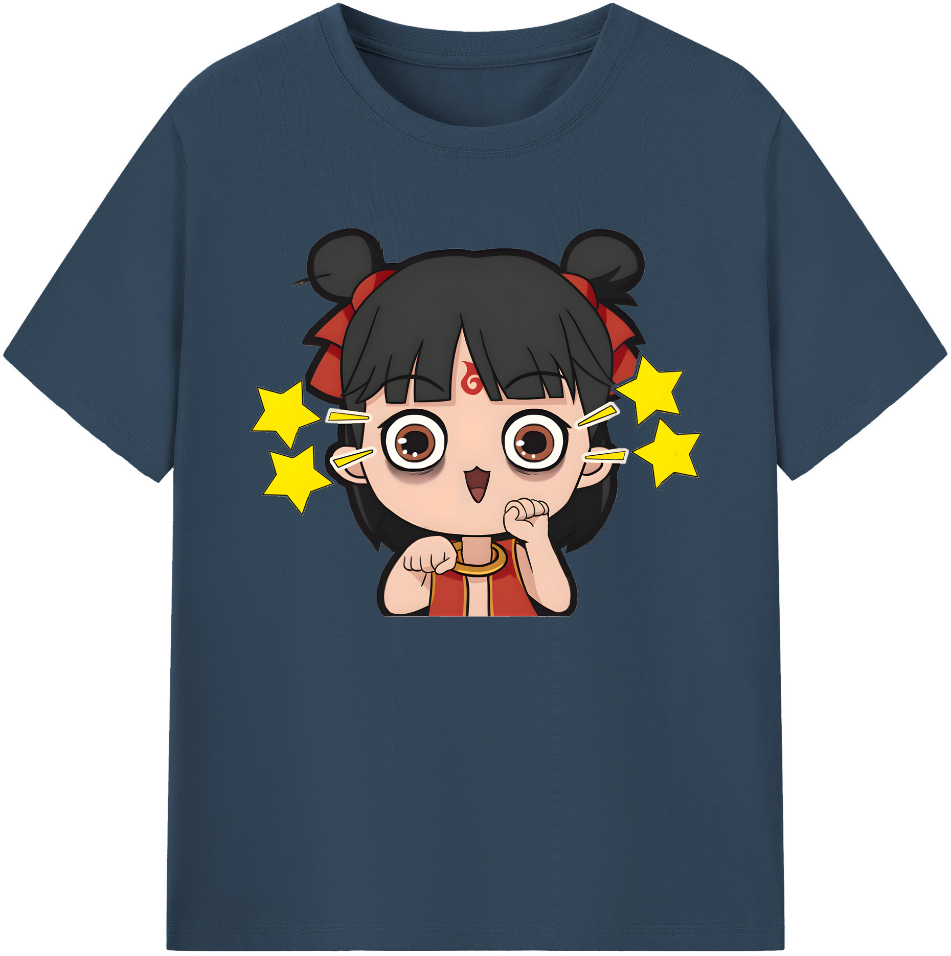 （画像用） Ne Zha 2 ナタ 魔童の大暴れ 綿100％ メンズ半袖Tシャツ｜肌触りやわらか＆通気性