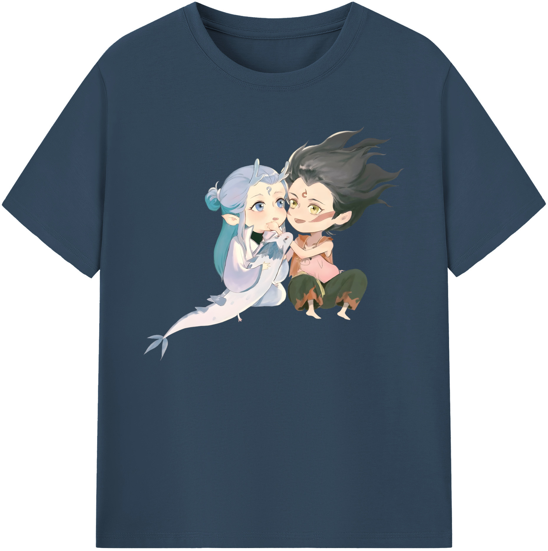 （画像用） Ne Zha 2 ナタ 魔童の大暴れ 綿100％ メンズ半袖Tシャツ｜肌触りやわらか＆通気性
