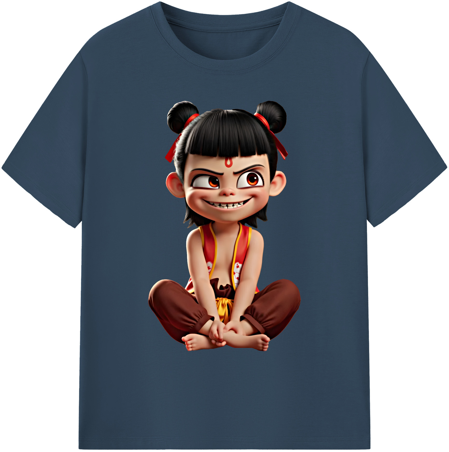 （画像用） Ne Zha 2 ナタ 魔童の大暴れ 綿100％ メンズ半袖Tシャツ｜肌触りやわらか＆通気性
