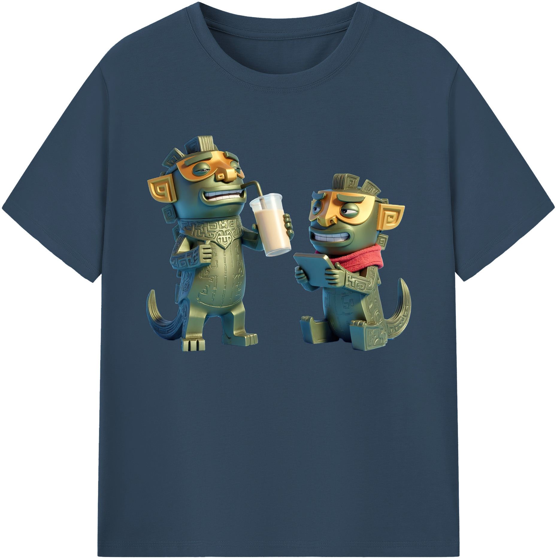 （画像用） Ne Zha 2 ナタ 魔童の大暴れ 綿100％ メンズ半袖Tシャツ｜肌触りやわらか＆通気性