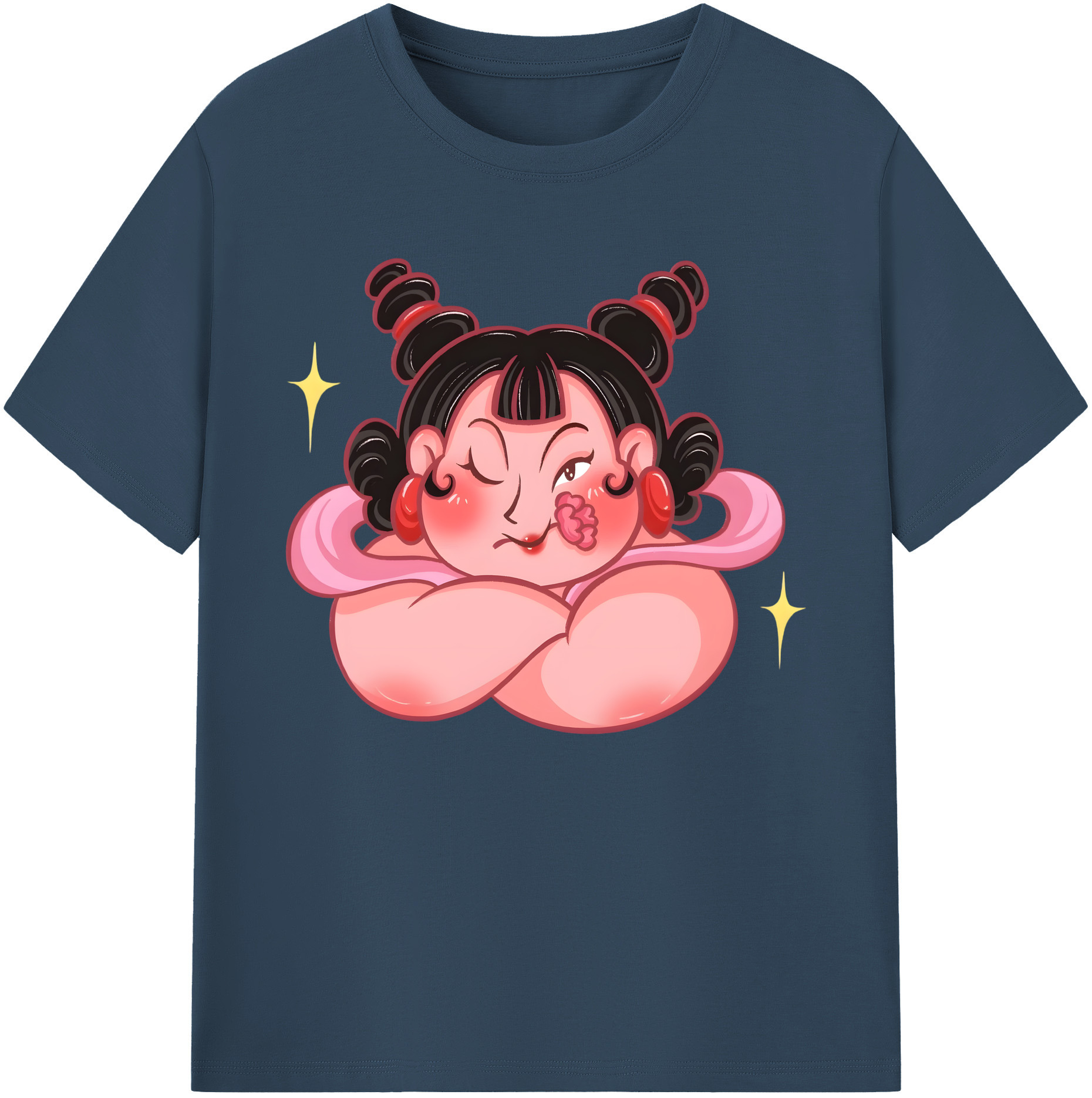 （画像用） Ne Zha 2 ナタ 魔童の大暴れ 綿100％ メンズ半袖Tシャツ｜肌触りやわらか＆通気性