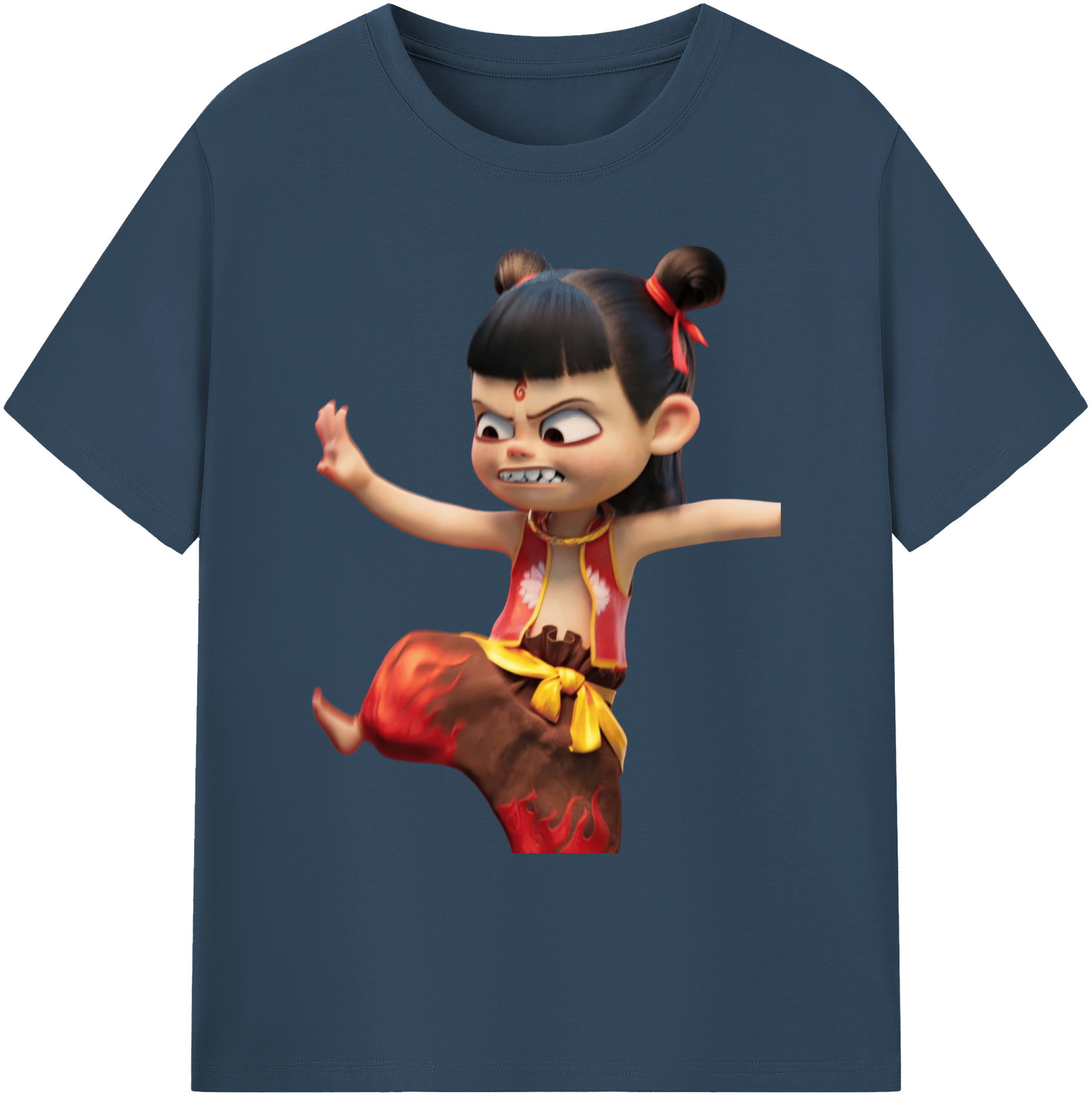 （画像用） Ne Zha 2 ナタ 魔童の大暴れ 綿100％ メンズ半袖Tシャツ｜肌触りやわらか＆通気性