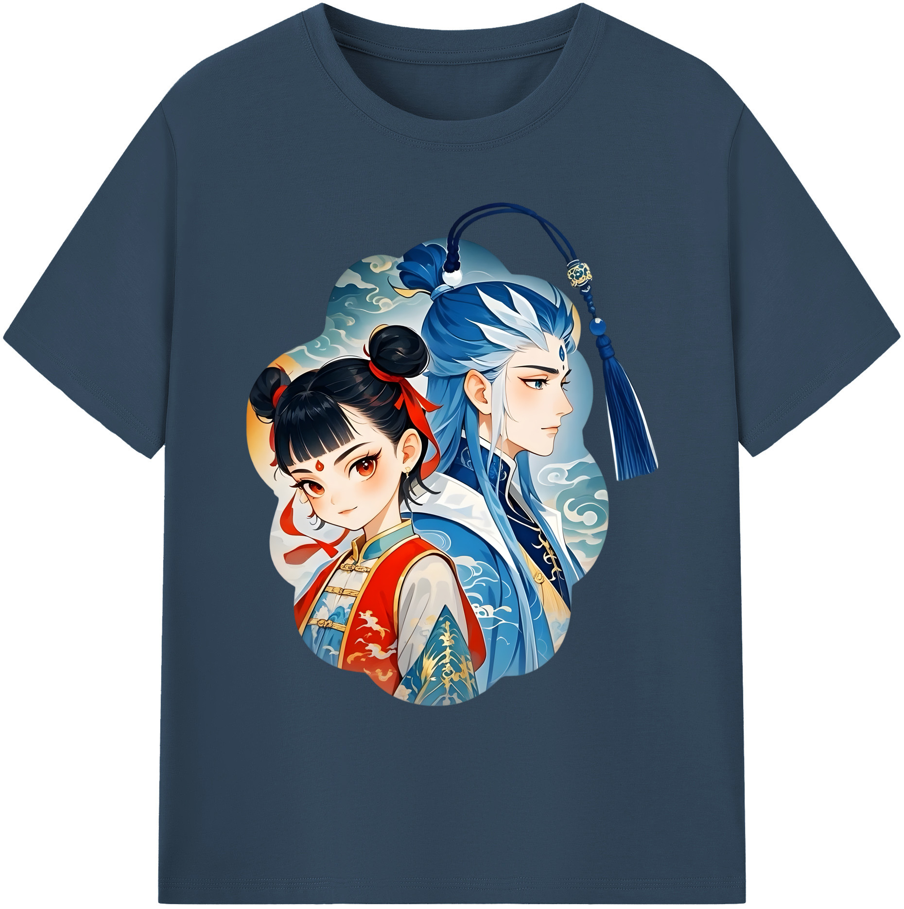 （画像用） Ne Zha 2 ナタ 魔童の大暴れ 綿100％ メンズ半袖Tシャツ｜肌触りやわらか＆通気性