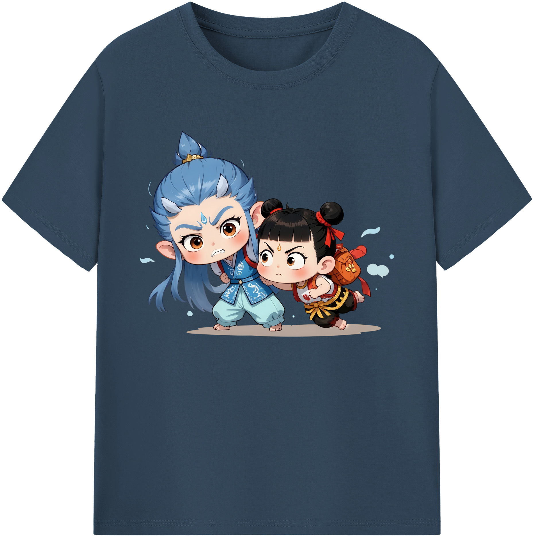 （画像用） Ne Zha 2 ナタ 魔童の大暴れ 綿100％ メンズ半袖Tシャツ｜肌触りやわらか＆通気性
