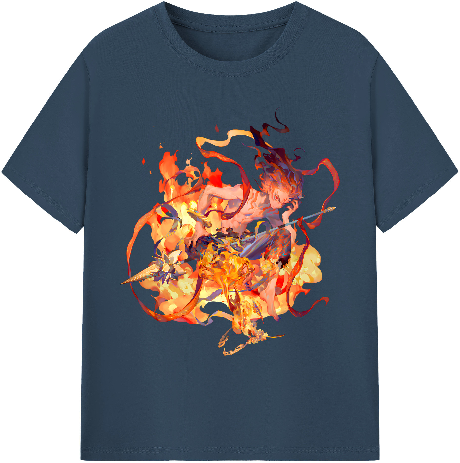 （画像用） Ne Zha 2 ナタ 魔童の大暴れ 綿100％ メンズ半袖Tシャツ｜肌触りやわらか＆通気性