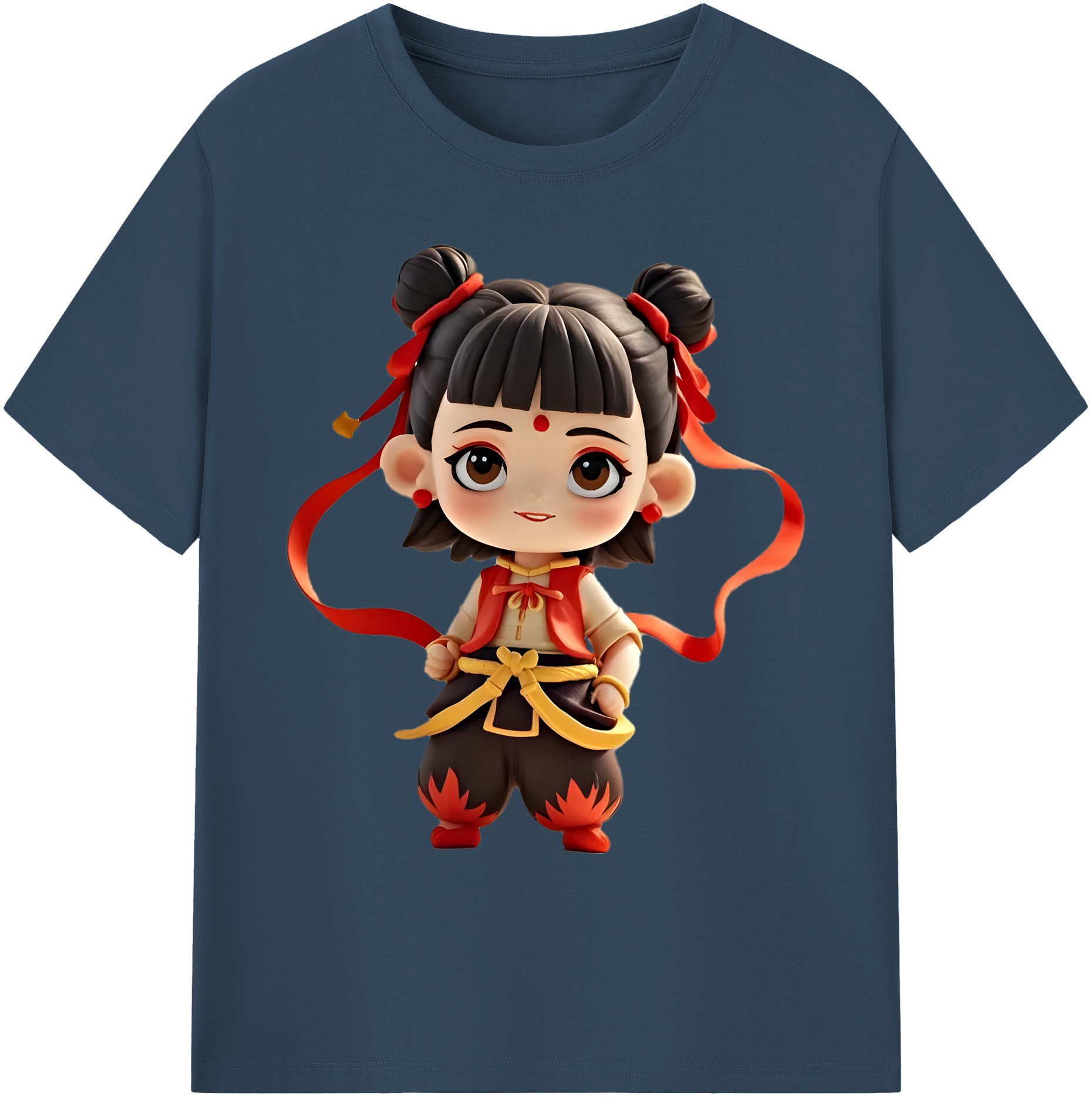 （画像用） Ne Zha 2 ナタ 魔童の大暴れ 綿100％ メンズ半袖Tシャツ｜肌触りやわらか＆通気性