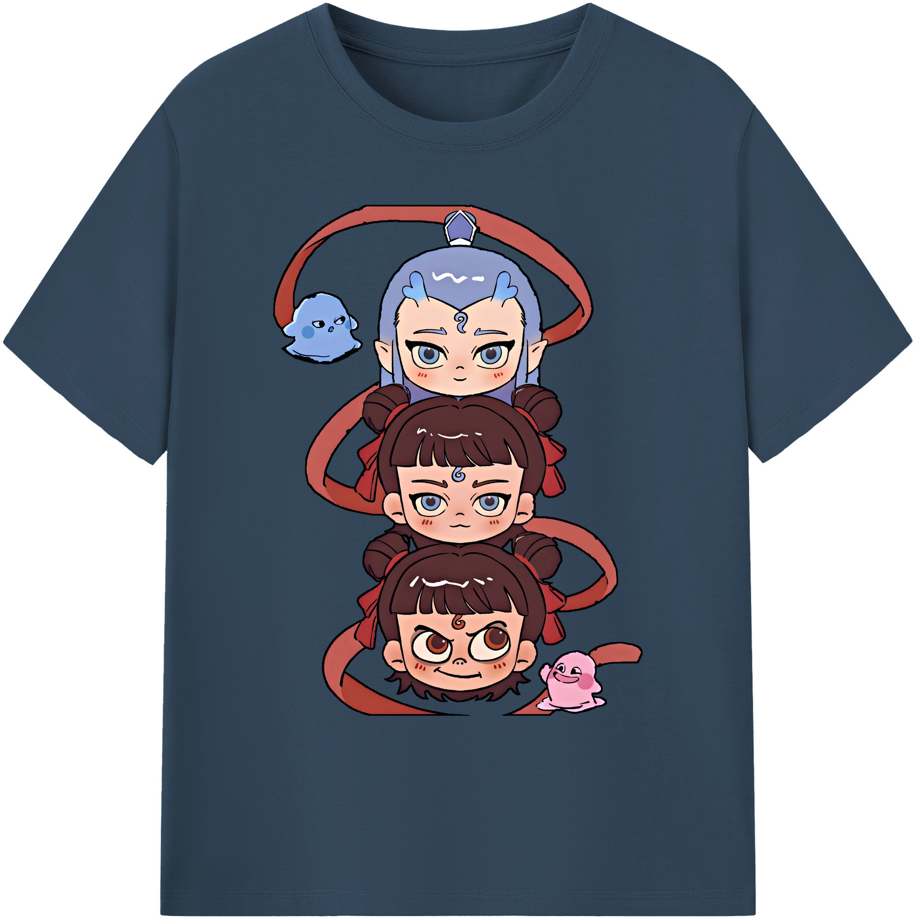 （画像用） Ne Zha 2 ナタ 魔童の大暴れ 綿100％ メンズ半袖Tシャツ｜肌触りやわらか＆通気性