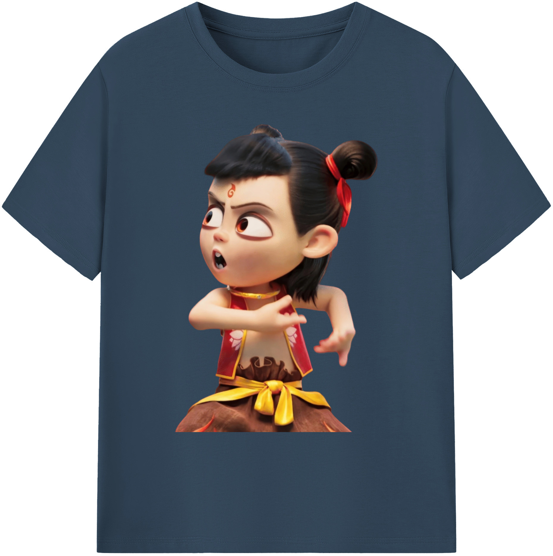 （画像用） Ne Zha 2 ナタ 魔童の大暴れ 綿100％ メンズ半袖Tシャツ｜肌触りやわらか＆通気性