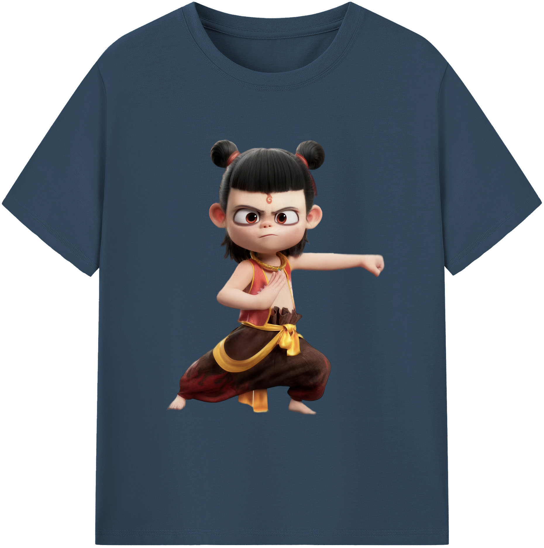 （画像用） Ne Zha 2 ナタ 魔童の大暴れ 綿100％ メンズ半袖Tシャツ｜肌触りやわらか＆通気性