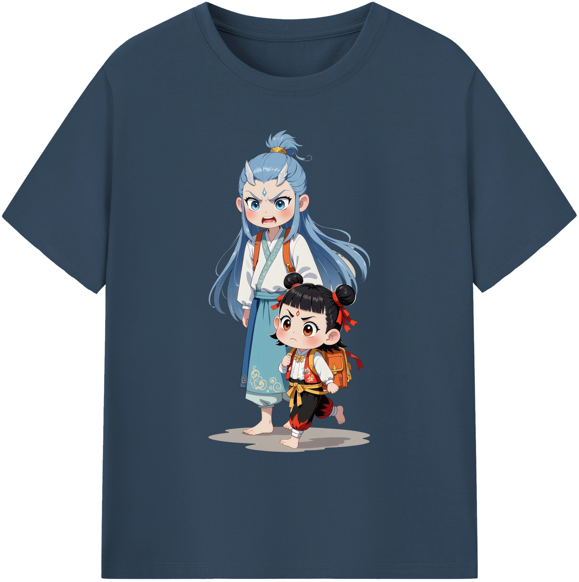 （画像用） Ne Zha 2 ナタ 魔童の大暴れ 綿100％ メンズ半袖Tシャツ｜肌触りやわらか＆通気性