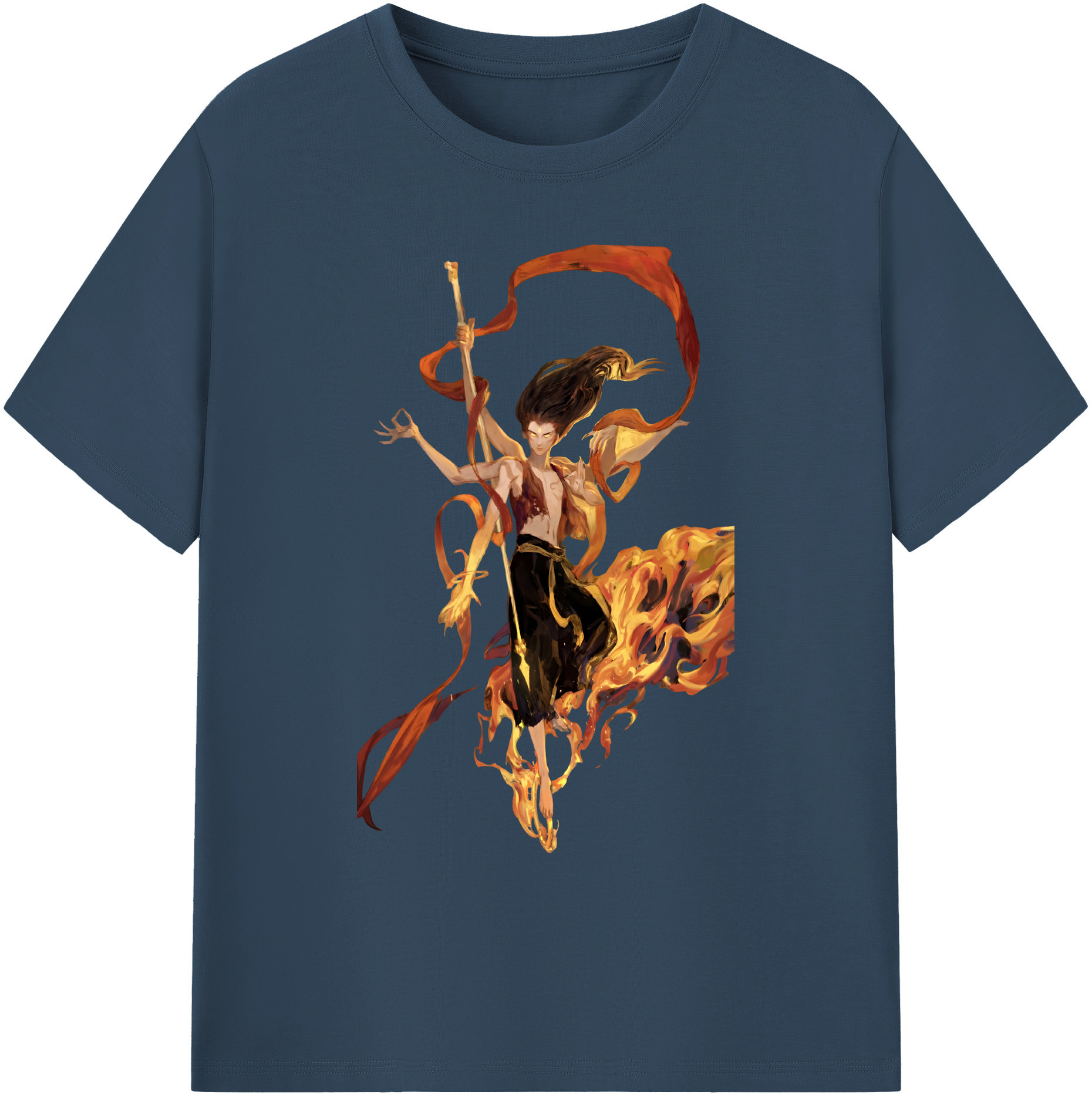（画像用） Ne Zha 2 ナタ 魔童の大暴れ 綿100％ メンズ半袖Tシャツ｜肌触りやわらか＆通気性