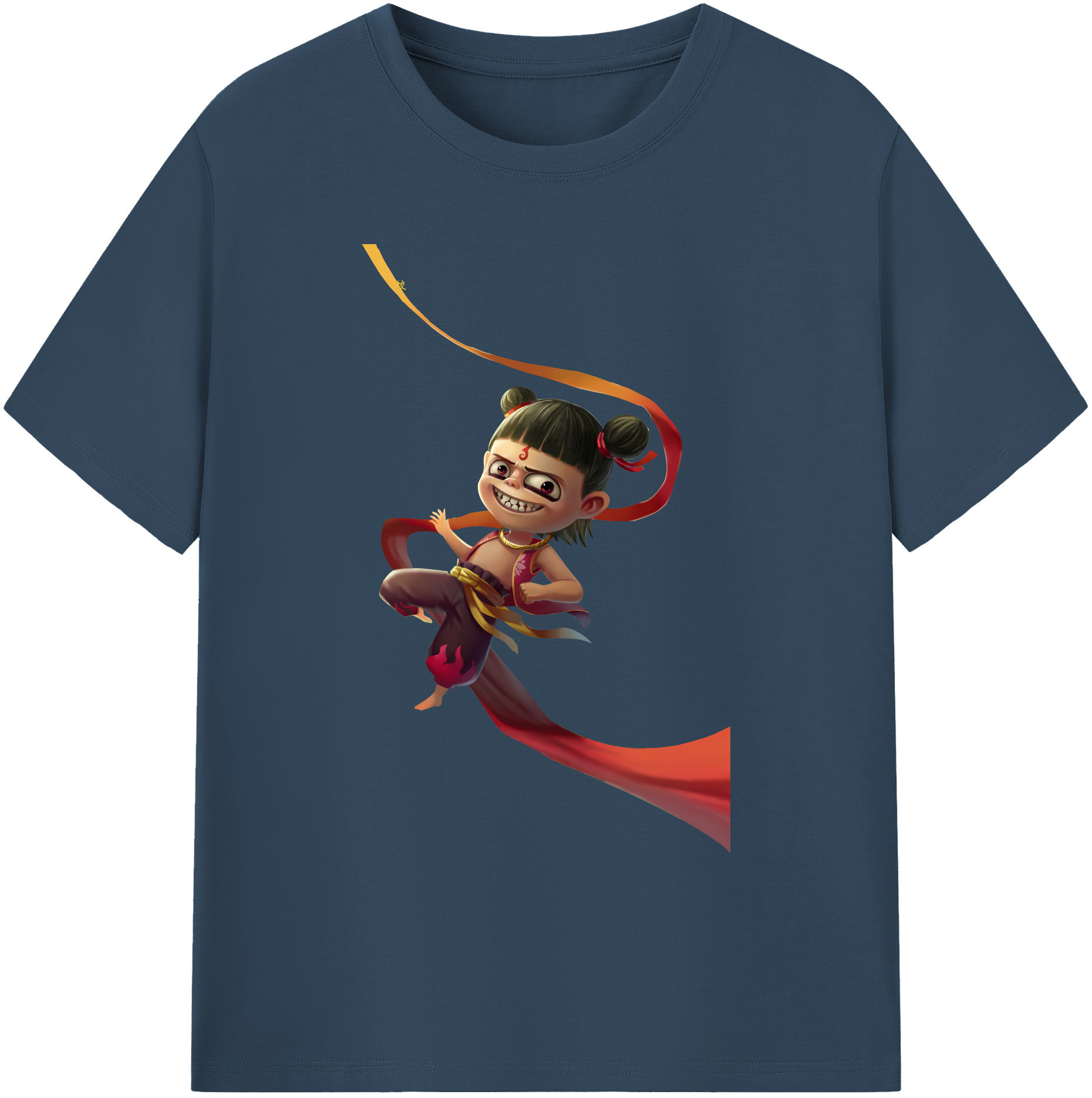 （画像用） Ne Zha 2 ナタ 魔童の大暴れ 綿100％ メンズ半袖Tシャツ｜肌触りやわらか＆通気性