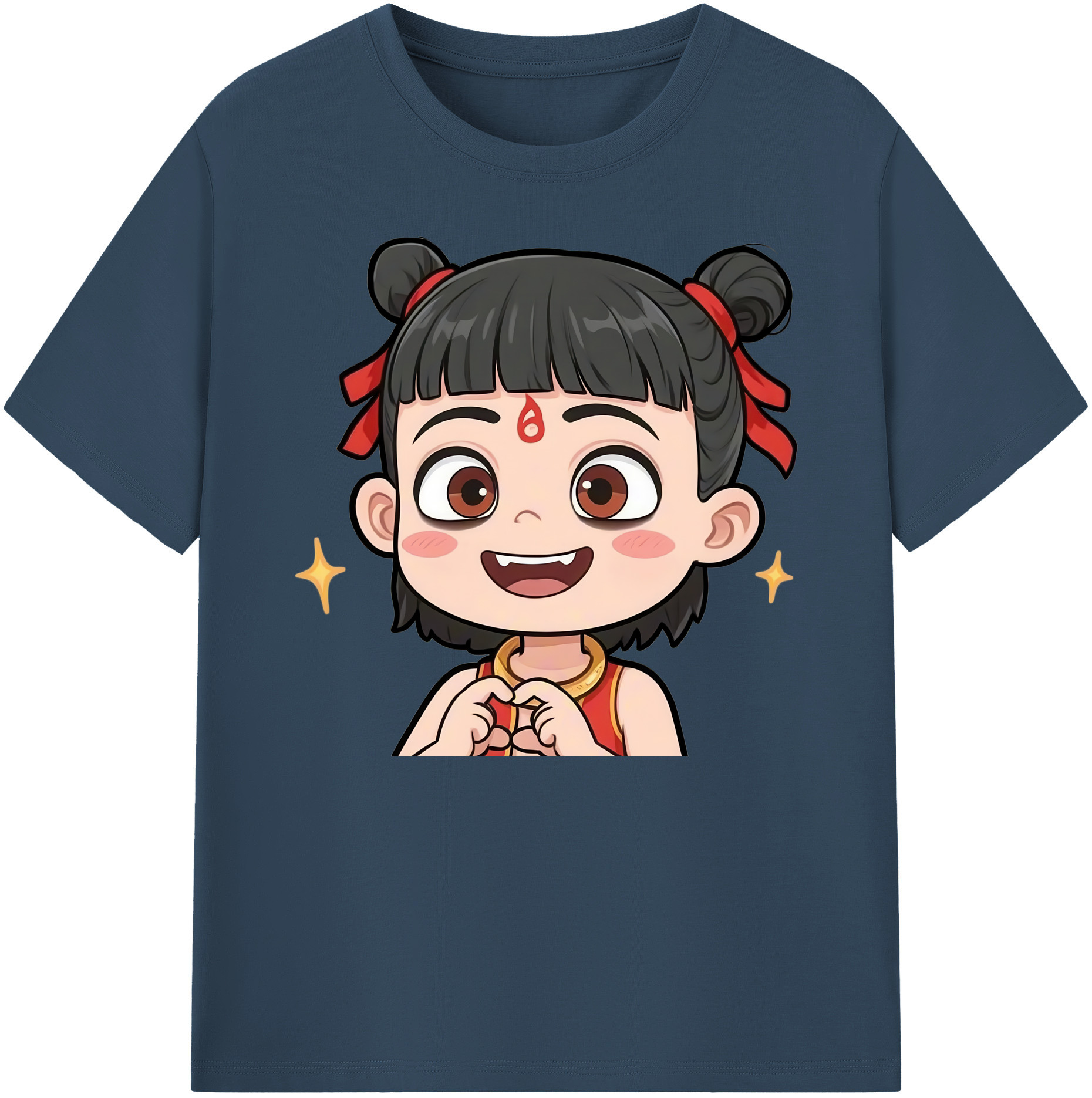 （画像用） Ne Zha 2 ナタ 魔童の大暴れ 綿100％ メンズ半袖Tシャツ｜肌触りやわらか＆通気性