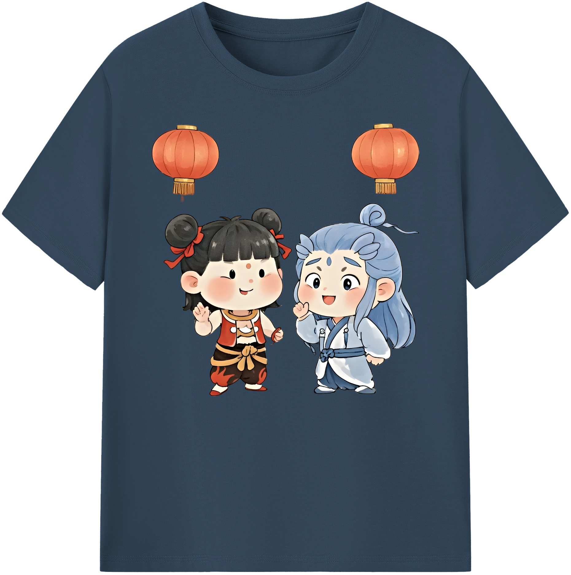 （画像用） Ne Zha 2 ナタ 魔童の大暴れ 綿100％ メンズ半袖Tシャツ｜肌触りやわらか＆通気性