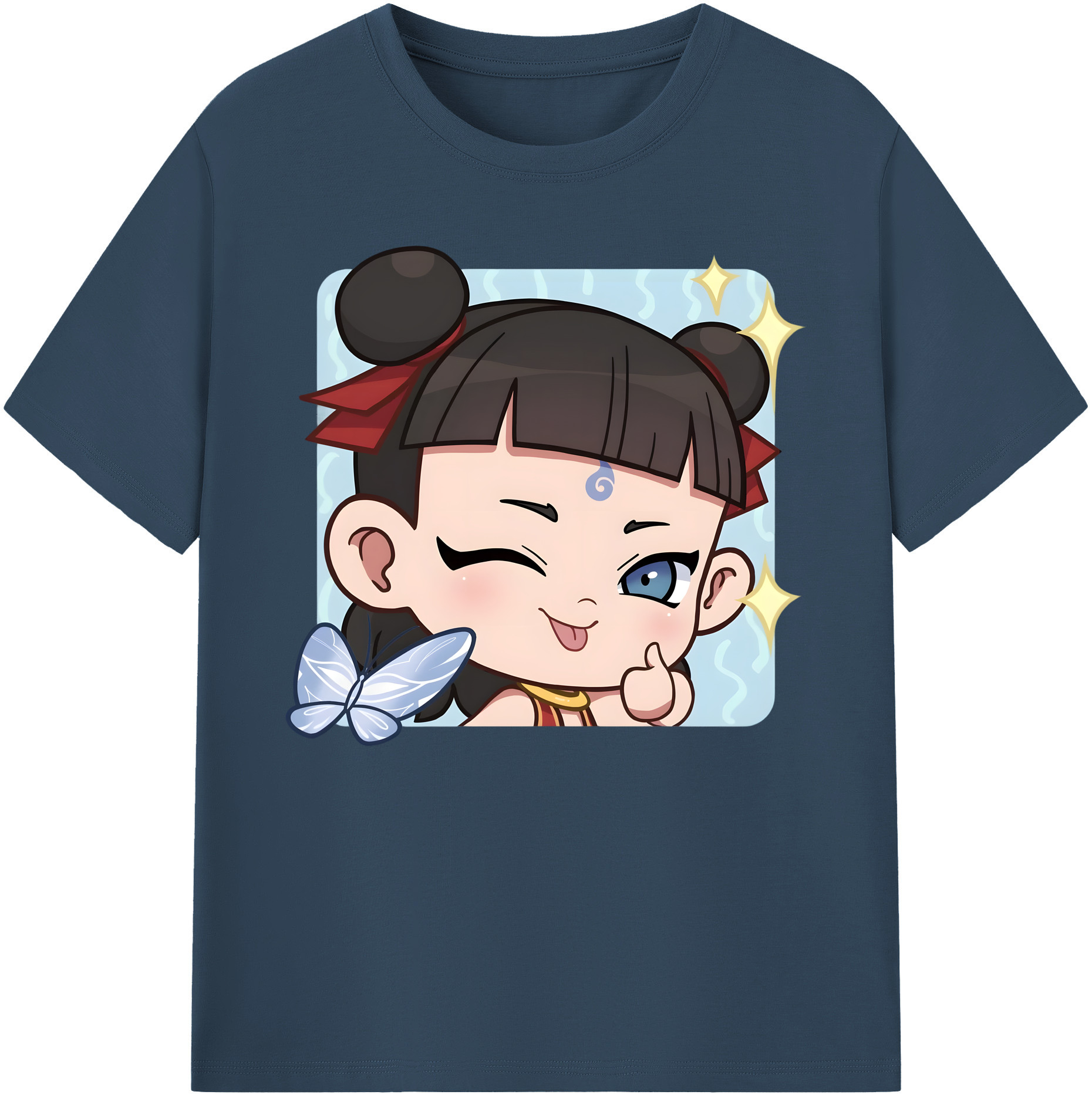 （画像用） Ne Zha 2 ナタ 魔童の大暴れ 綿100％ メンズ半袖Tシャツ｜肌触りやわらか＆通気性