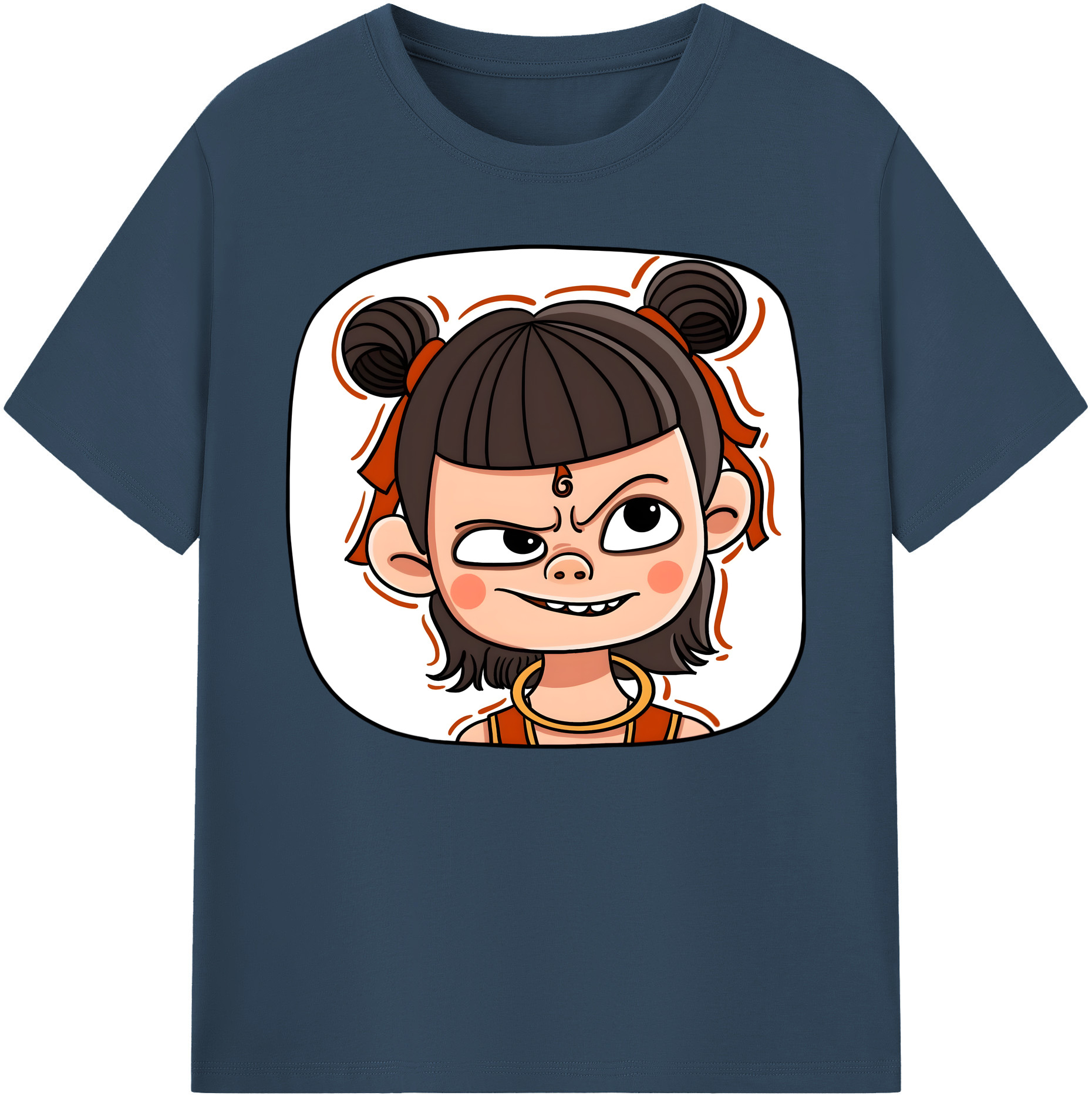 （画像用） Ne Zha 2 ナタ 魔童の大暴れ 綿100％ メンズ半袖Tシャツ｜肌触りやわらか＆通気性