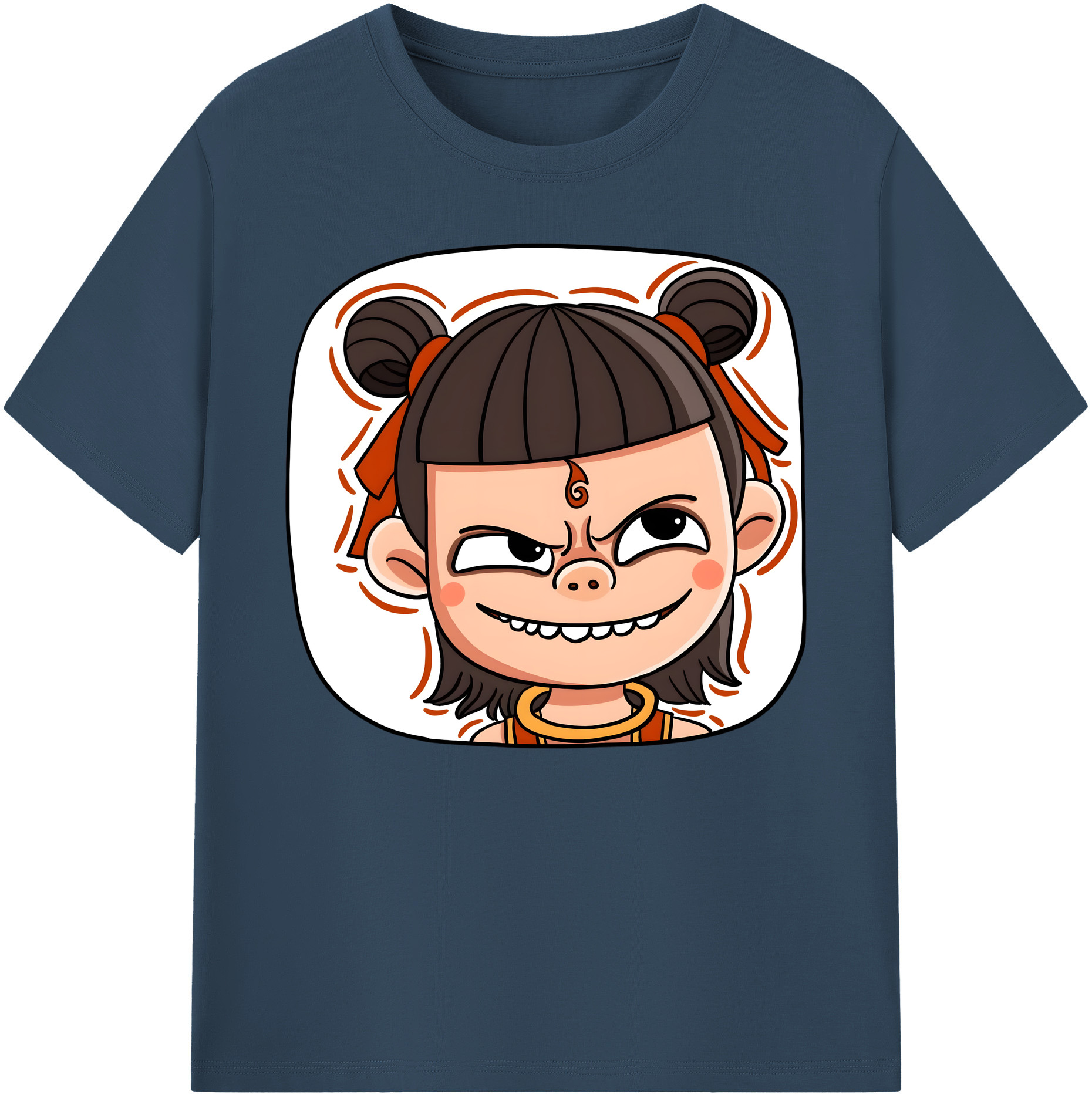 （画像用） Ne Zha 2 ナタ 魔童の大暴れ 綿100％ メンズ半袖Tシャツ｜肌触りやわらか＆通気性