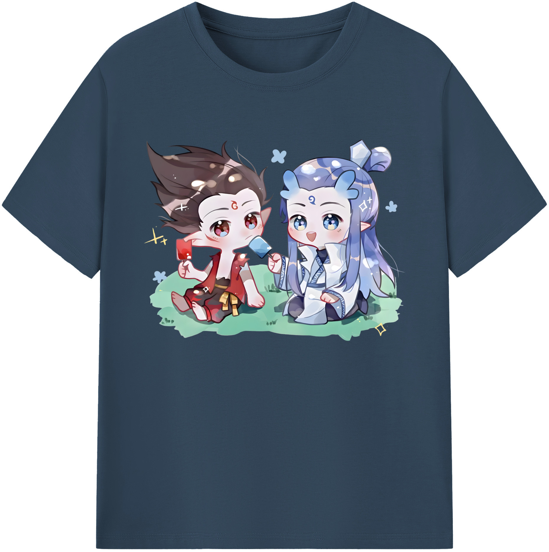 （画像用） Ne Zha 2 ナタ 魔童の大暴れ 綿100％ メンズ半袖Tシャツ｜肌触りやわらか＆通気性
