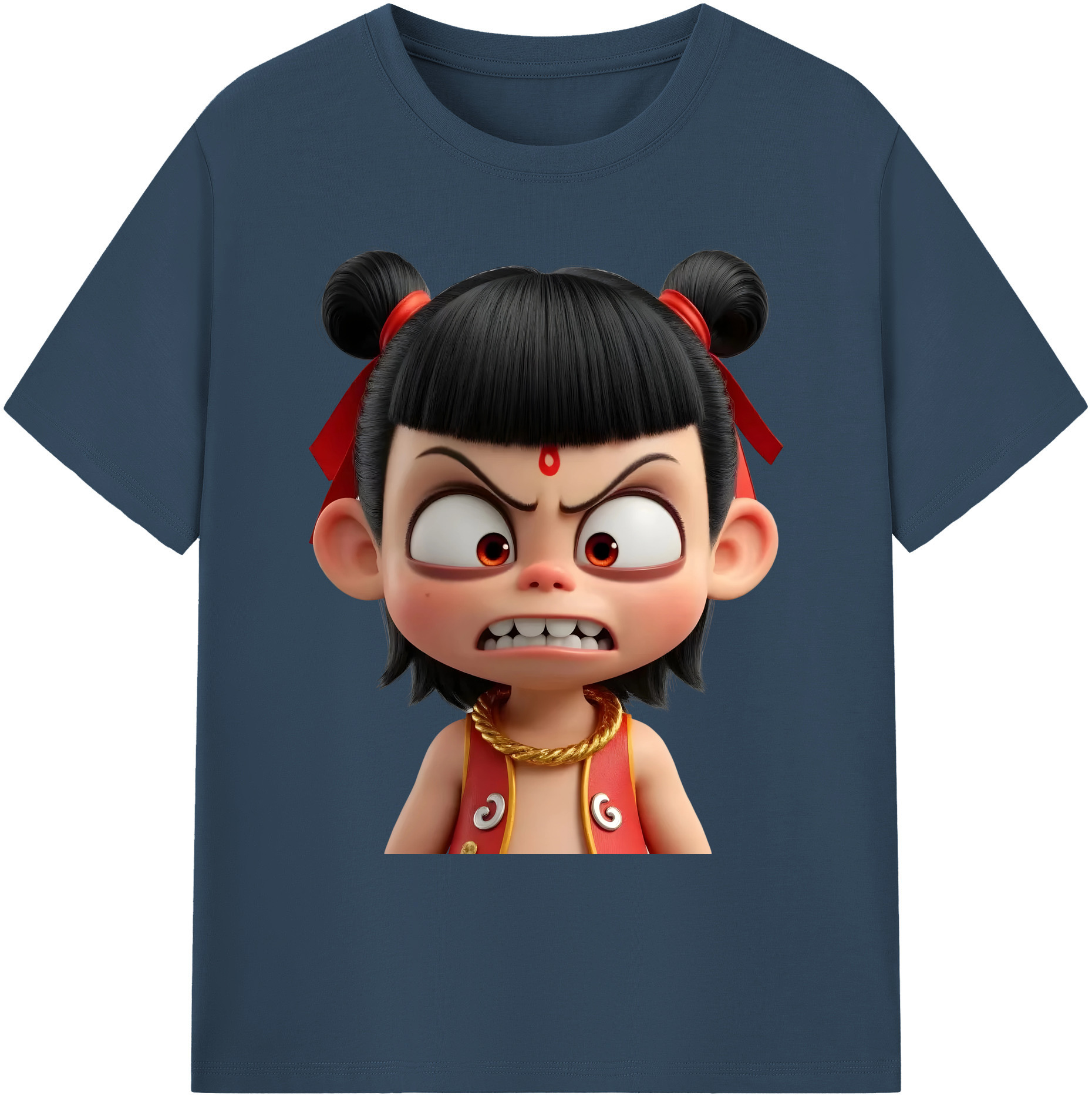 （画像用） Ne Zha 2 ナタ 魔童の大暴れ 綿100％ メンズ半袖Tシャツ｜肌触りやわらか＆通気性