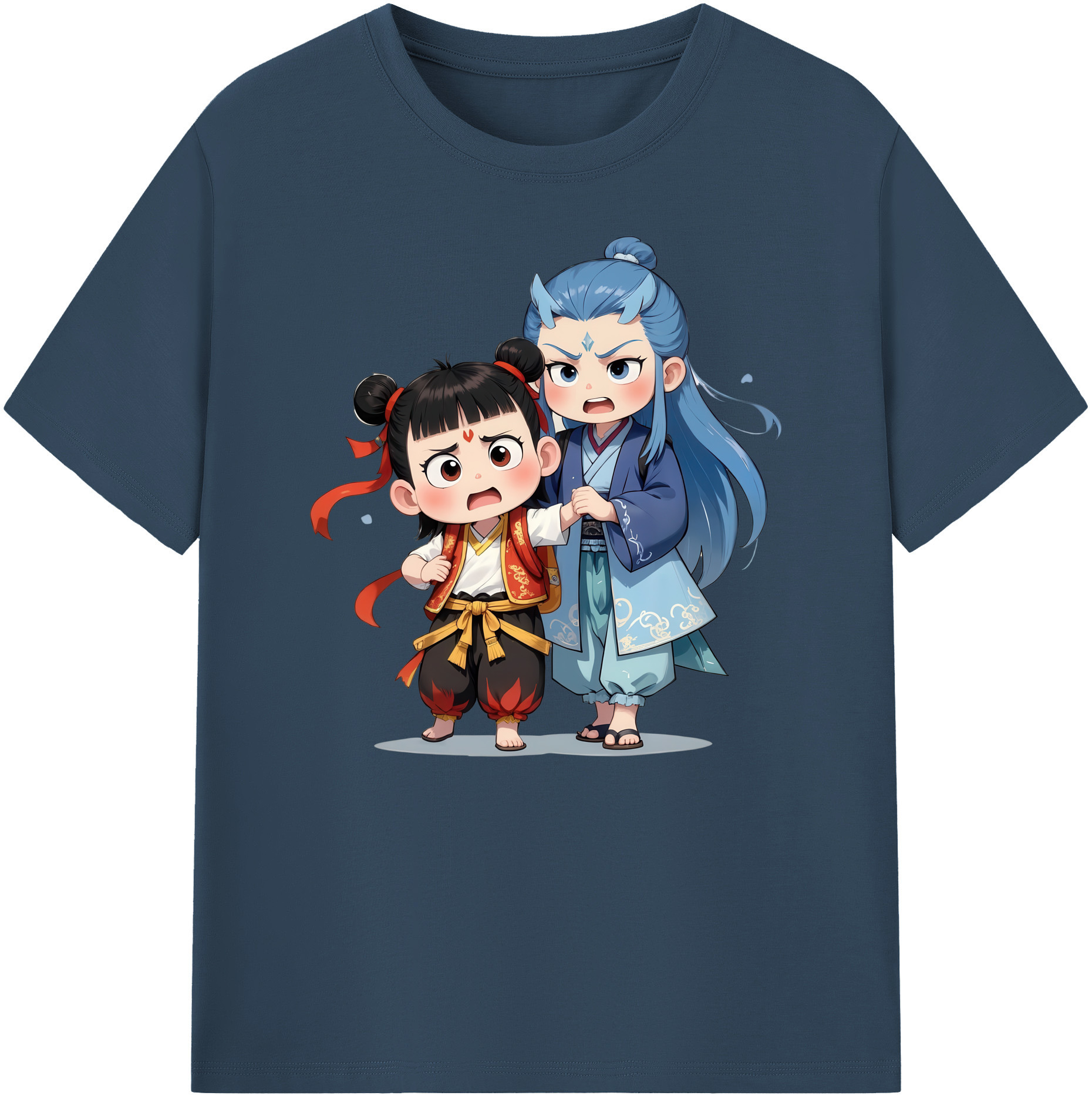 （画像用） Ne Zha 2 ナタ 魔童の大暴れ 綿100％ メンズ半袖Tシャツ｜肌触りやわらか＆通気性