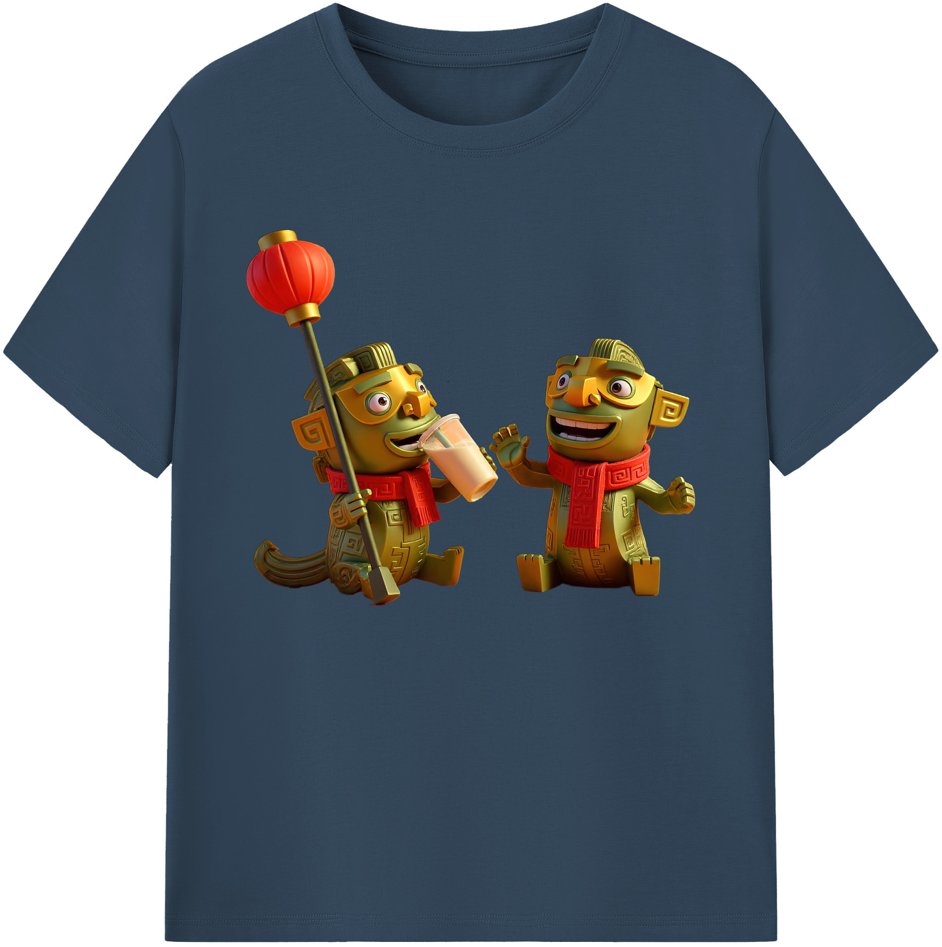 （画像用） Ne Zha 2 ナタ 魔童の大暴れ 綿100％ メンズ半袖Tシャツ｜肌触りやわらか＆通気性