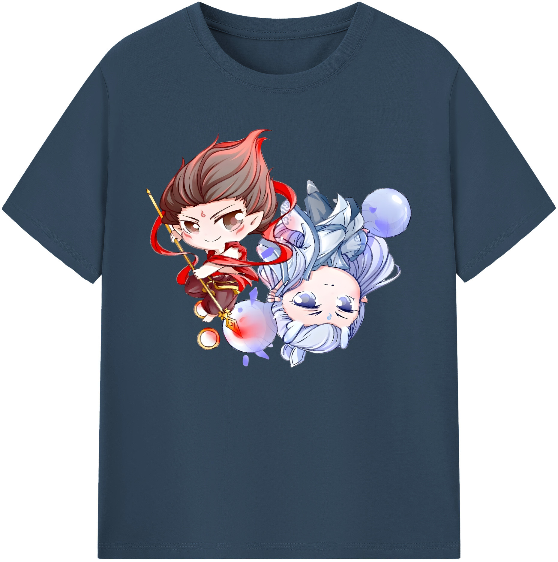 （画像用） Ne Zha 2 ナタ 魔童の大暴れ 綿100％ メンズ半袖Tシャツ｜肌触りやわらか＆通気性