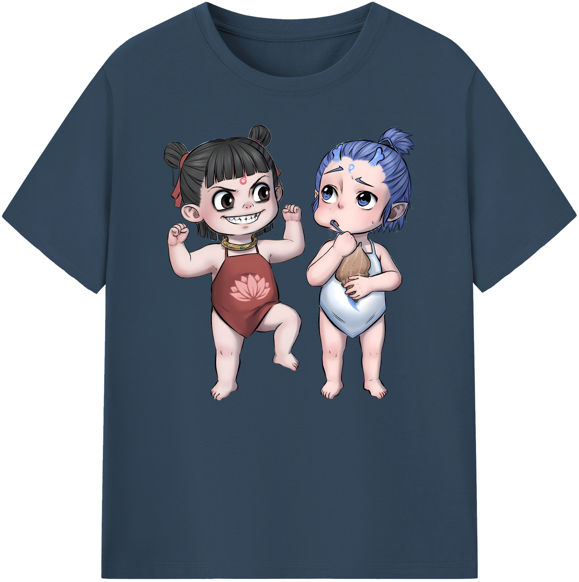 （画像用） Ne Zha 2 ナタ 魔童の大暴れ 綿100％ メンズ半袖Tシャツ｜肌触りやわらか＆通気性