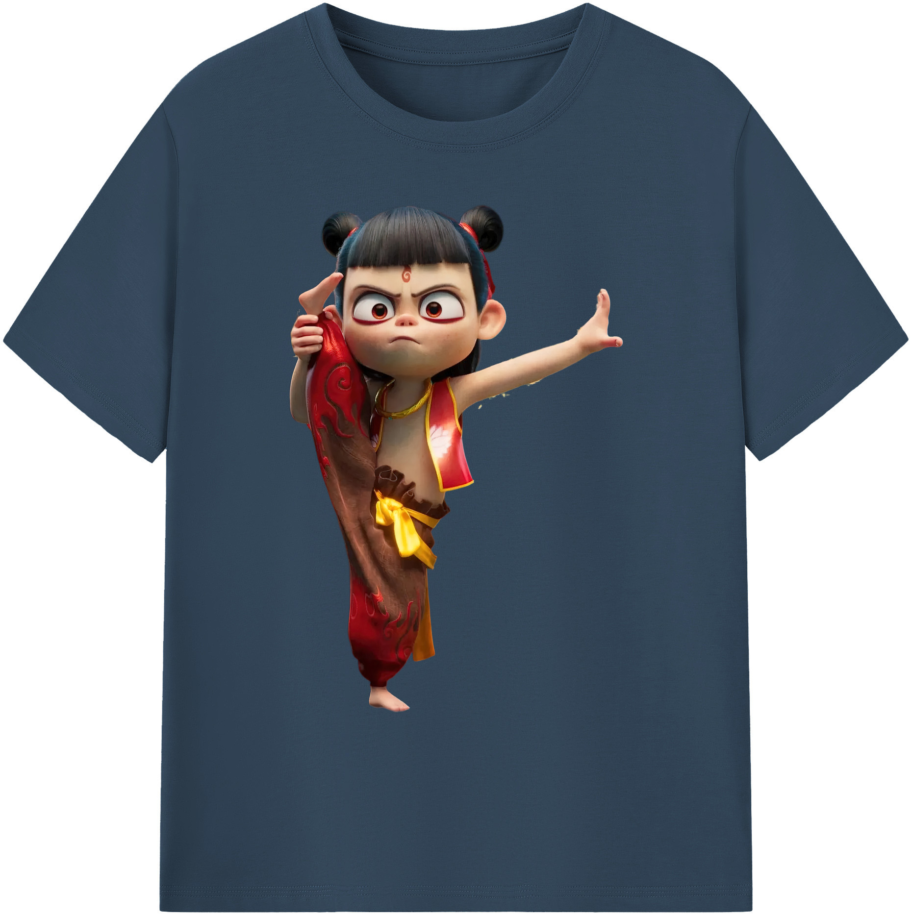 （画像用） Ne Zha 2 ナタ 魔童の大暴れ 綿100％ メンズ半袖Tシャツ｜肌触りやわらか＆通気性