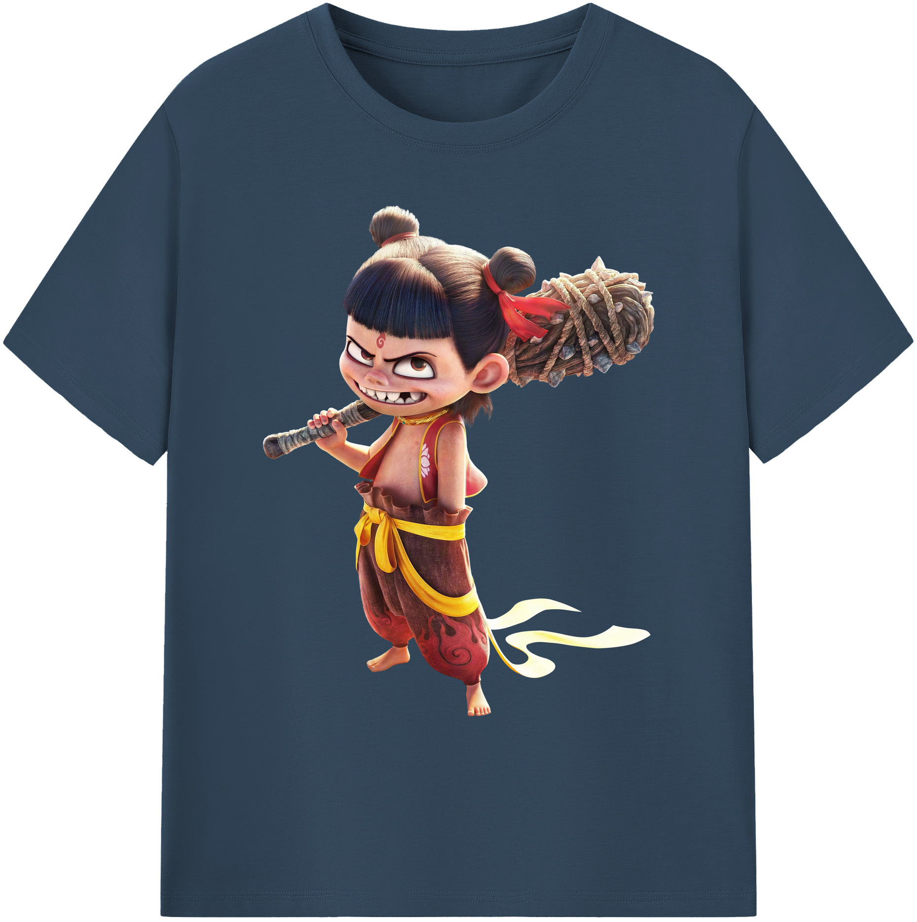 （画像用） Ne Zha 2 ナタ 魔童の大暴れ 綿100％ メンズ半袖Tシャツ｜肌触りやわらか＆通気性
