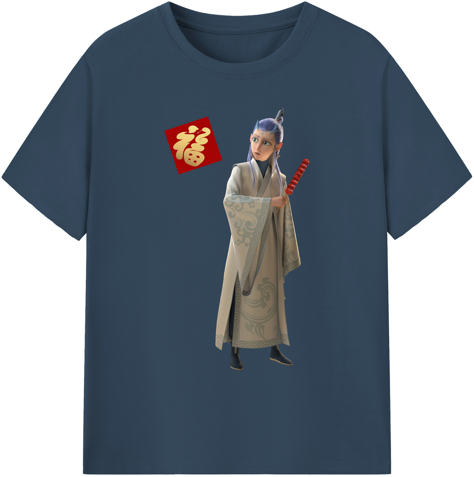 （画像用） Ne Zha 2 ナタ 魔童の大暴れ 綿100％ メンズ半袖Tシャツ｜肌触りやわらか＆通気性