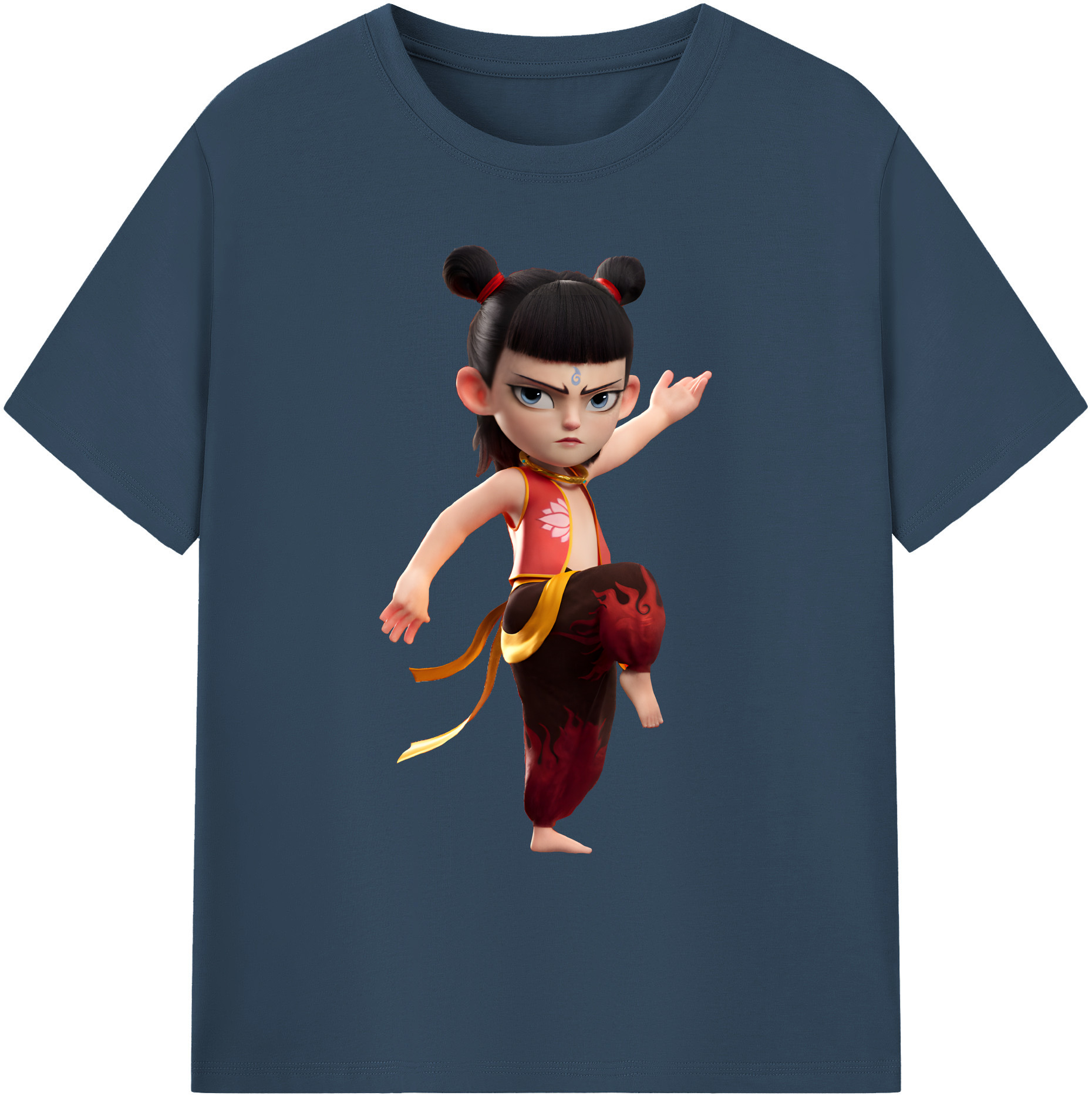 （画像用） Ne Zha 2 ナタ 魔童の大暴れ 綿100％ メンズ半袖Tシャツ｜肌触りやわらか＆通気性