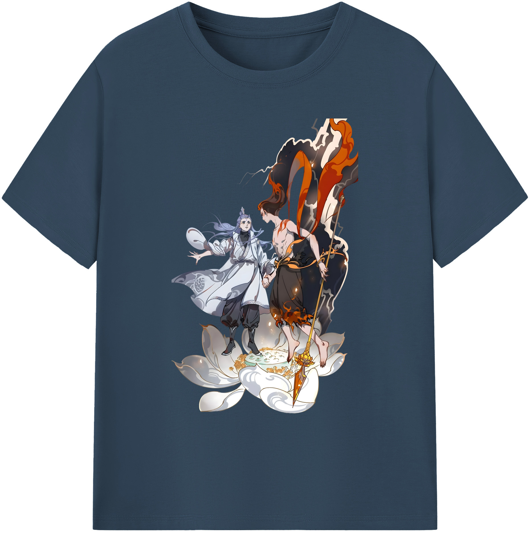 （画像用） Ne Zha 2 ナタ 魔童の大暴れ 綿100％ メンズ半袖Tシャツ｜肌触りやわらか＆通気性