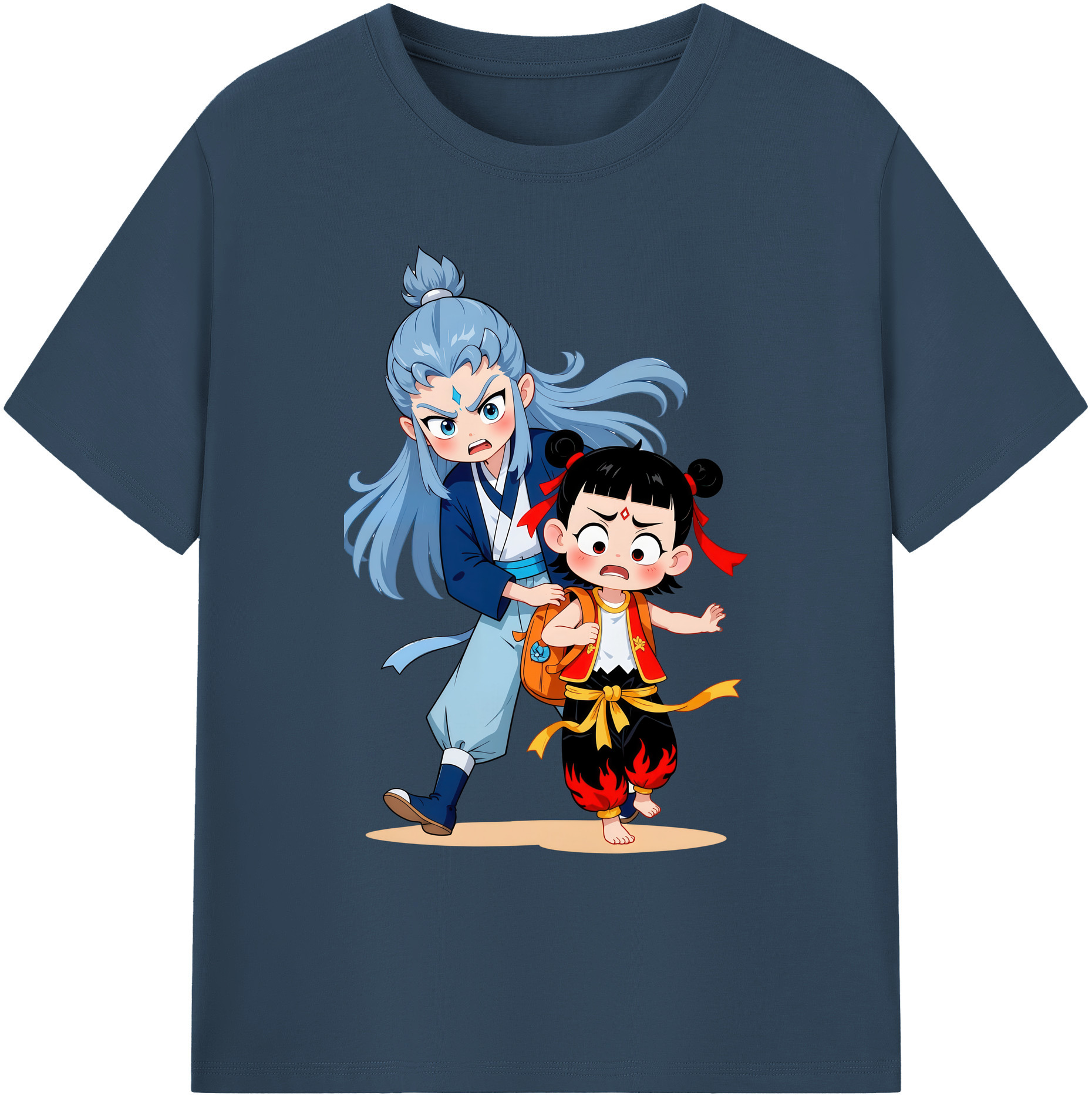（画像用） Ne Zha 2 ナタ 魔童の大暴れ 綿100％ メンズ半袖Tシャツ｜肌触りやわらか＆通気性