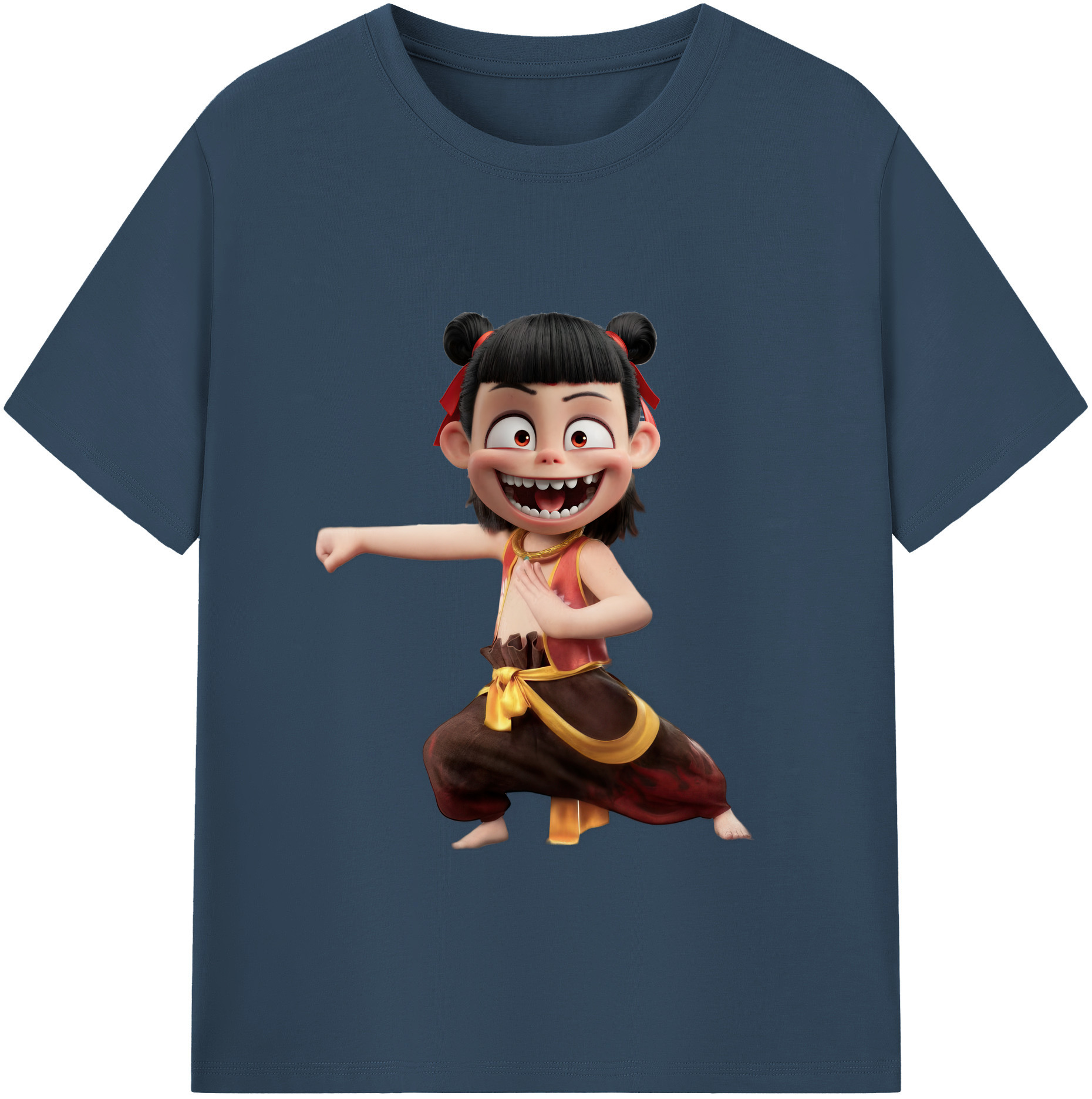 （画像用） Ne Zha 2 ナタ 魔童の大暴れ 綿100％ メンズ半袖Tシャツ｜肌触りやわらか＆通気性