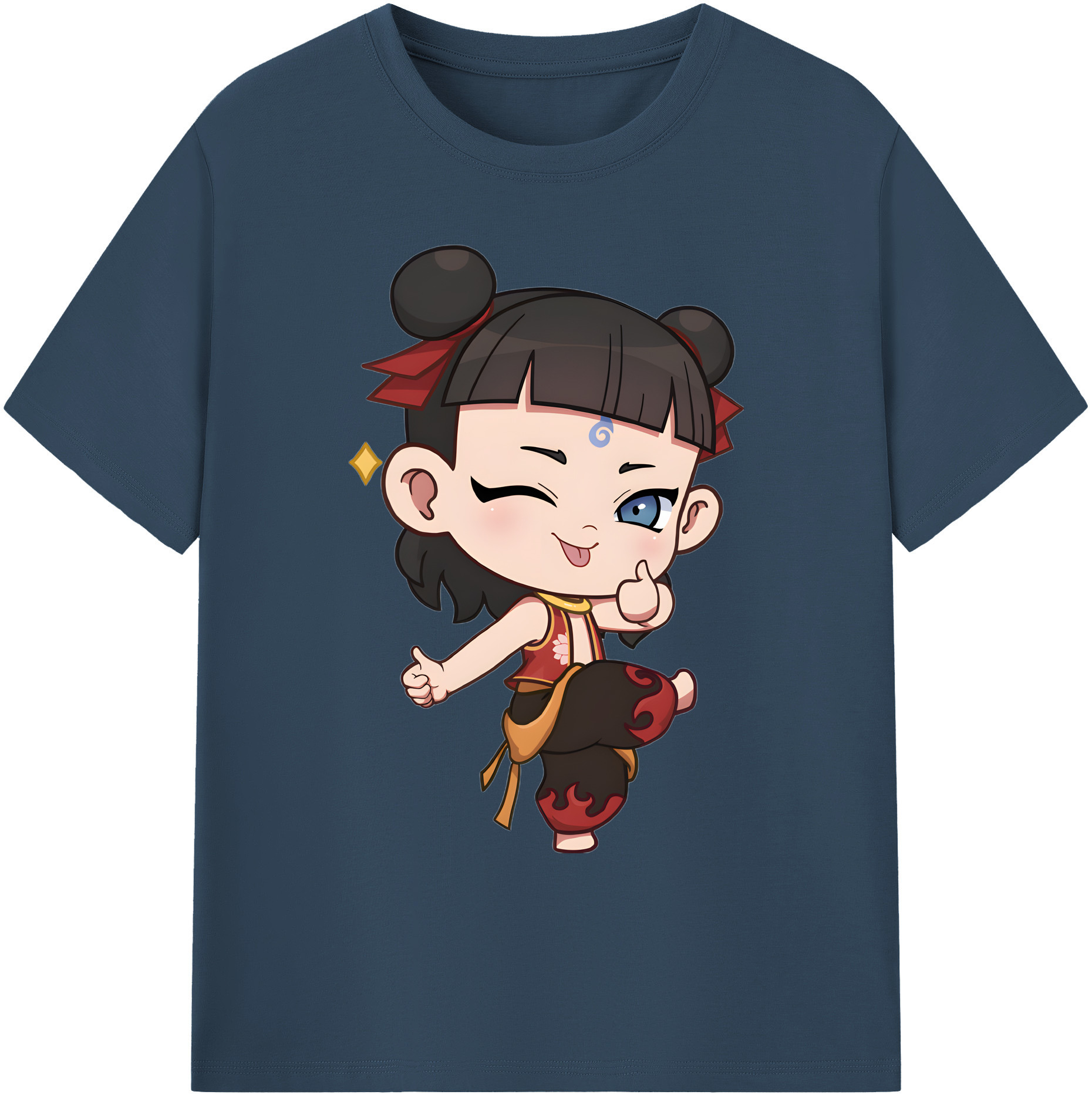 （画像用） Ne Zha 2 ナタ 魔童の大暴れ 綿100％ メンズ半袖Tシャツ｜肌触りやわらか＆通気性