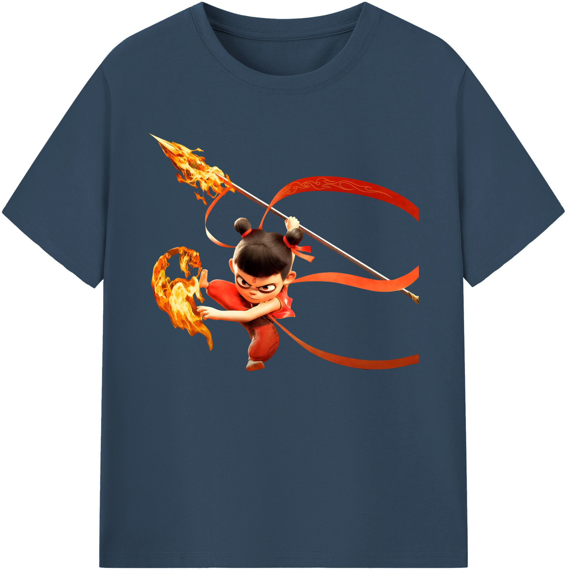 （画像用） Ne Zha 2 ナタ 魔童の大暴れ 綿100％ メンズ半袖Tシャツ｜肌触りやわらか＆通気性