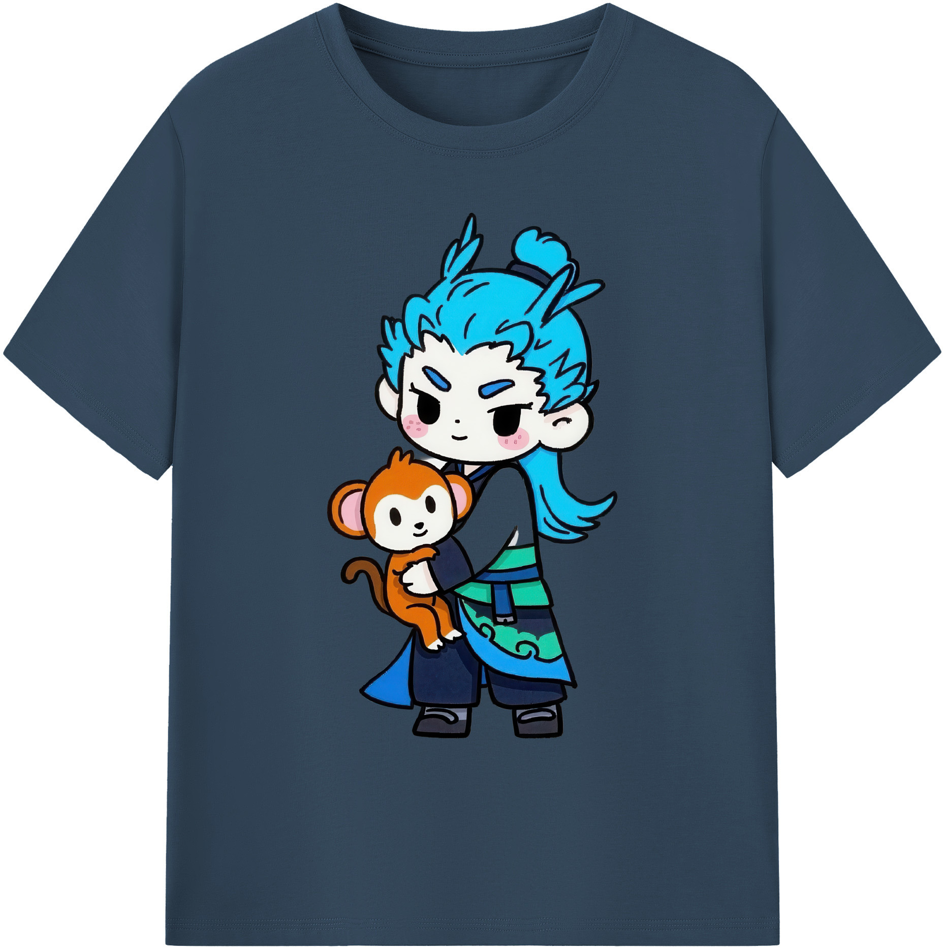 （画像用） Ne Zha 2 ナタ 魔童の大暴れ 綿100％ メンズ半袖Tシャツ｜肌触りやわらか＆通気性