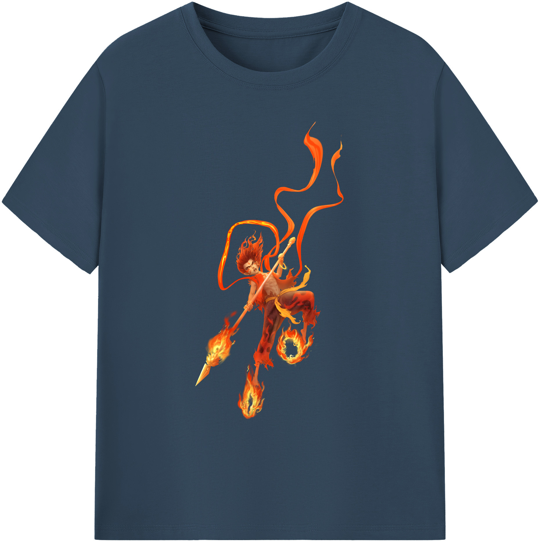 （画像用） Ne Zha 2 ナタ 魔童の大暴れ 綿100％ メンズ半袖Tシャツ｜肌触りやわらか＆通気性