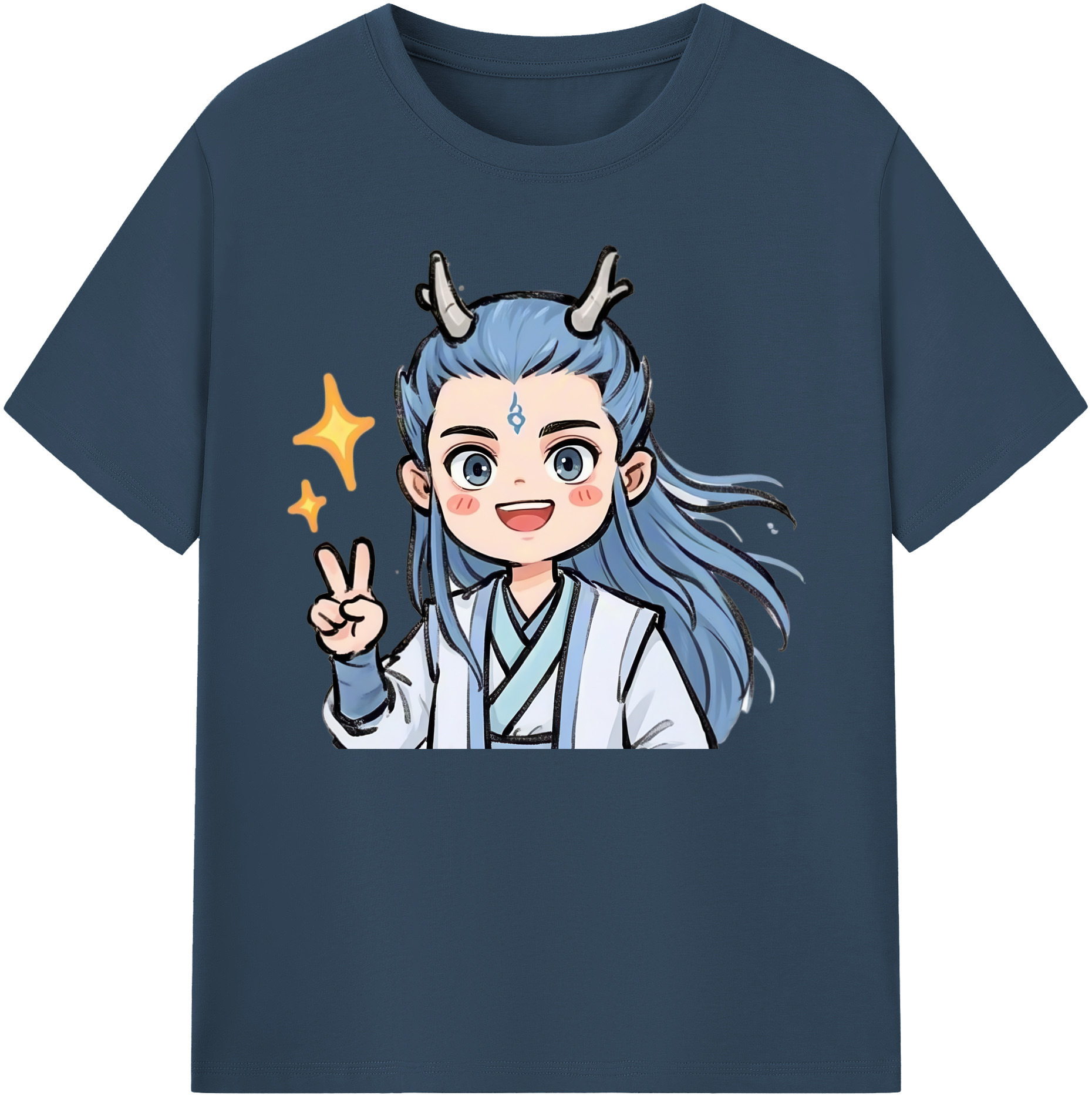 （画像用） Ne Zha 2 ナタ 魔童の大暴れ 綿100％ メンズ半袖Tシャツ｜肌触りやわらか＆通気性