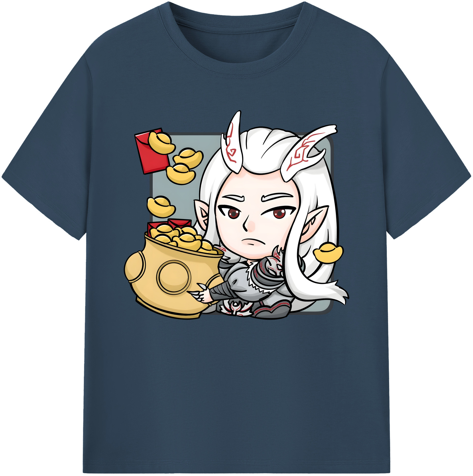 （画像用） Ne Zha 2 ナタ 魔童の大暴れ 綿100％ メンズ半袖Tシャツ｜肌触りやわらか＆通気性
