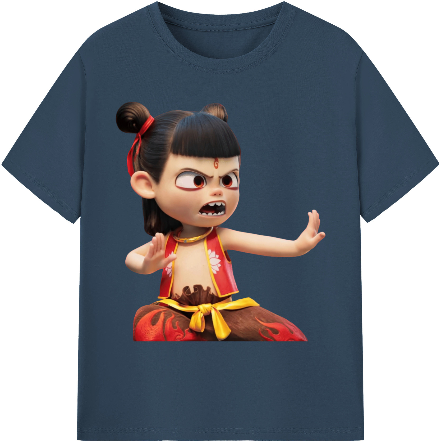 （画像用） Ne Zha 2 ナタ 魔童の大暴れ 綿100％ メンズ半袖Tシャツ｜肌触りやわらか＆通気性